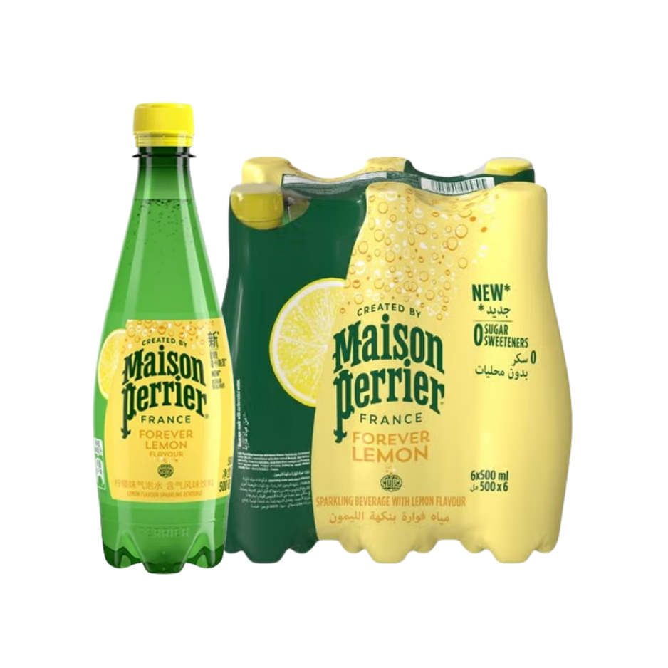 [SINGLE PACK] PERRIER Lemon Sparkling Mineral Water 500ML X 6 (BOTTLE)