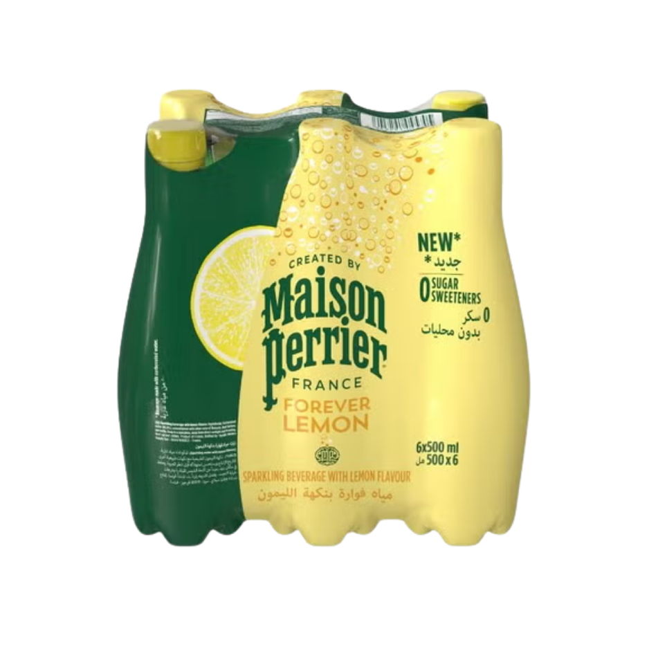 [SINGLE PACK] PERRIER Lemon Sparkling Mineral Water 500ML X 6 (BOTTLE)