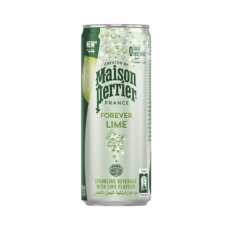 [CARTON] PERRIER Maison Lime Sparkling Mineral Water 330ML X 24 (CANS)