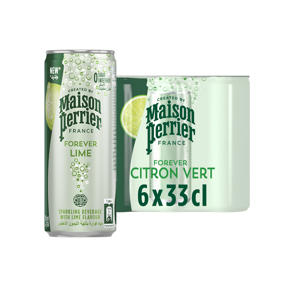 [SINGLE PACK] PERRIER Maison Lime Sparkling Mineral Water 330ML X 6 (CANS)