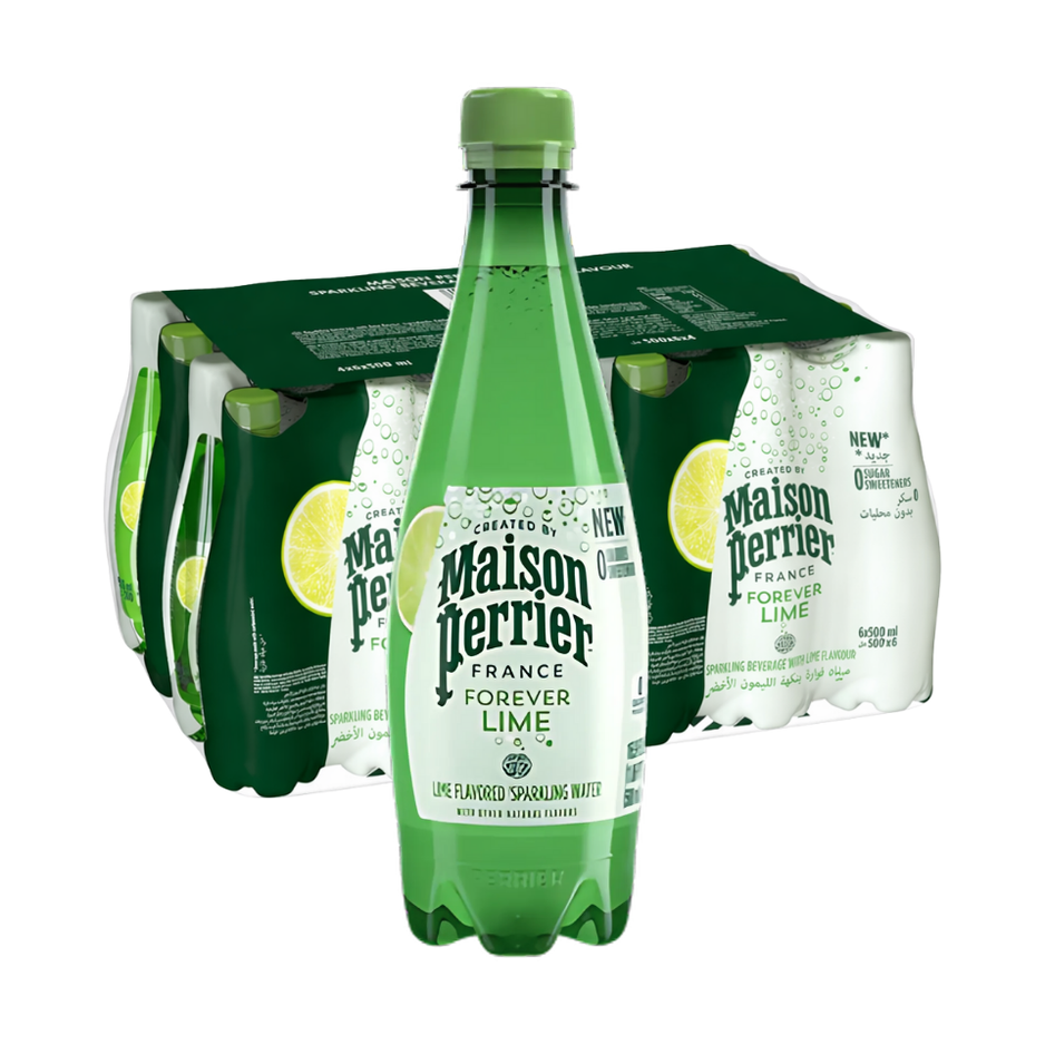 [CARTON] PERRIER Lime Sparkling Mineral Water 500ML X 24 (PLASTIC BOTTLES)