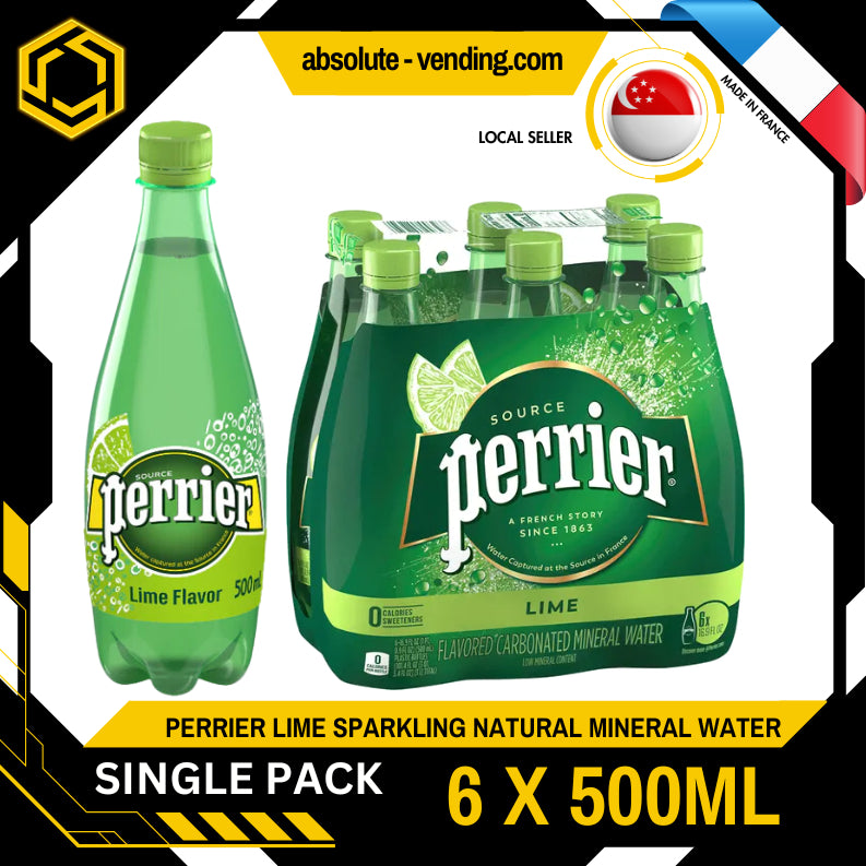 [SINGLE PACK] PERRIER Lime Sparkling Mineral Warer 500MLÂ XÂ 6Â (BOTTLE)