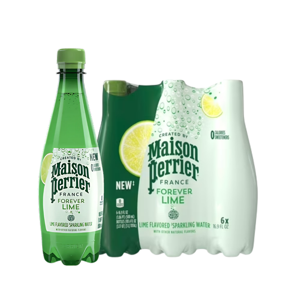 [SINGLE PACK] PERRIER Lime Sparkling Mineral Warer 500ML X 6 (BOTTLE)
