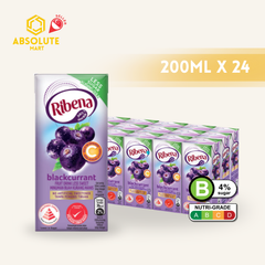 RIBENA Blackcurrant Less Sweet 200ML X 24 (TETRA)
