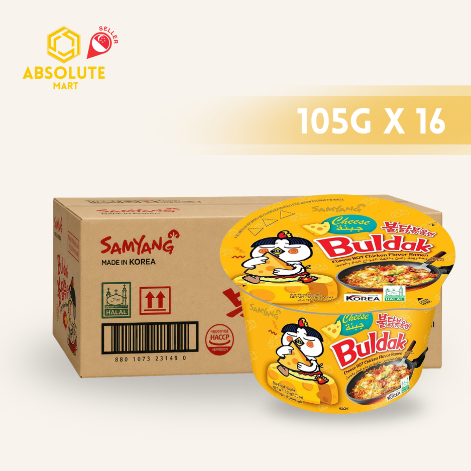 [CARTON] SAMYANG Hot Cheese Ramen 105G X 16 (BOWL)