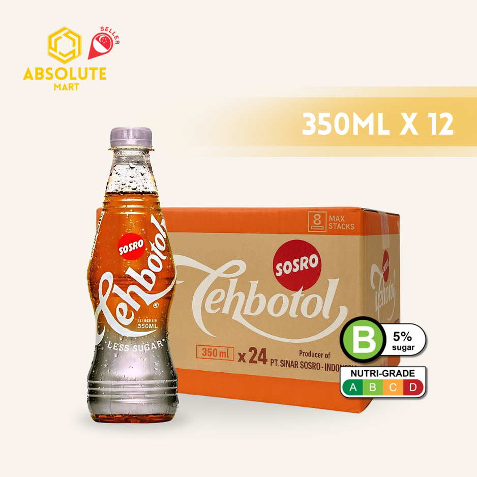SOSRO Teh Botol Less Sugar 350ML X 12 (BOTTLE)
