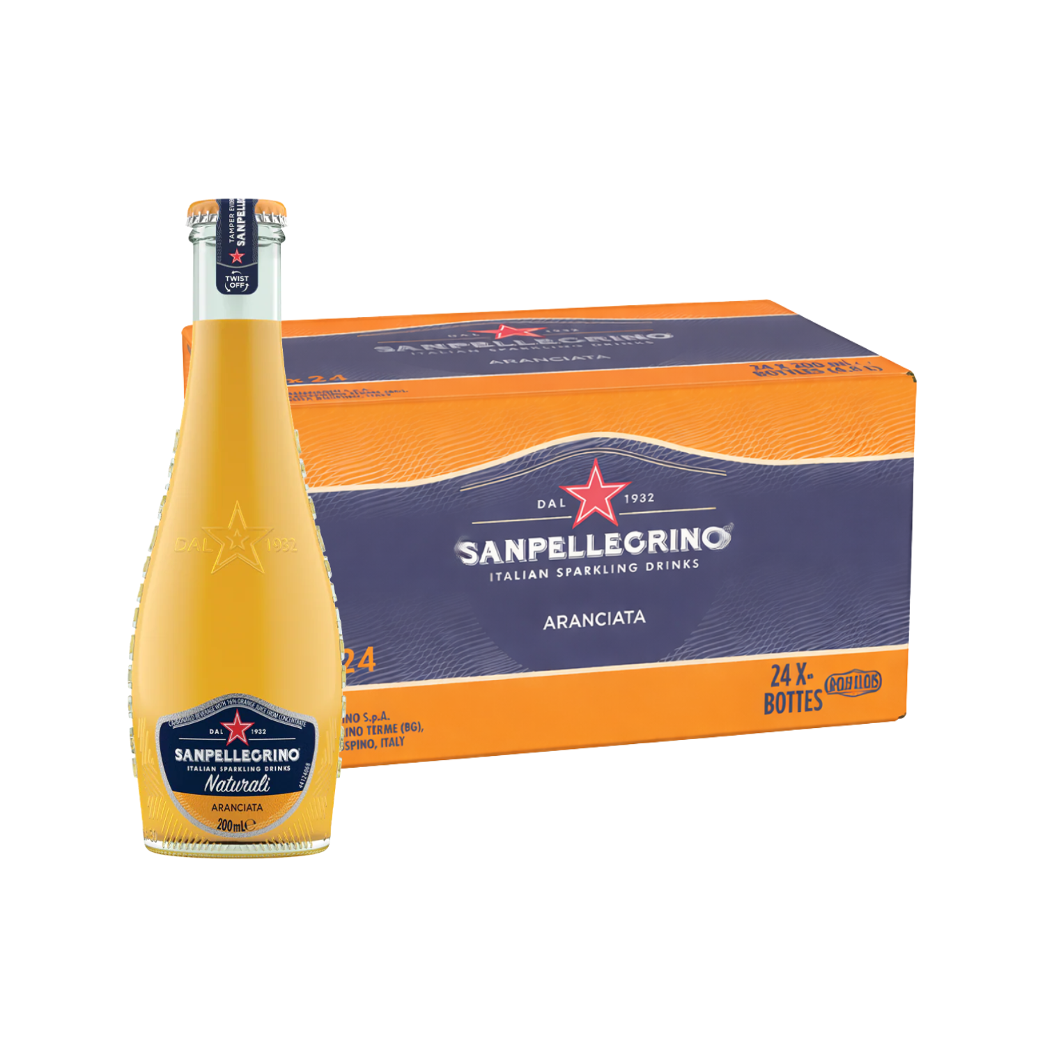 SAN PELLEGRINO Aranciata 200ML X 24 (GLASS)