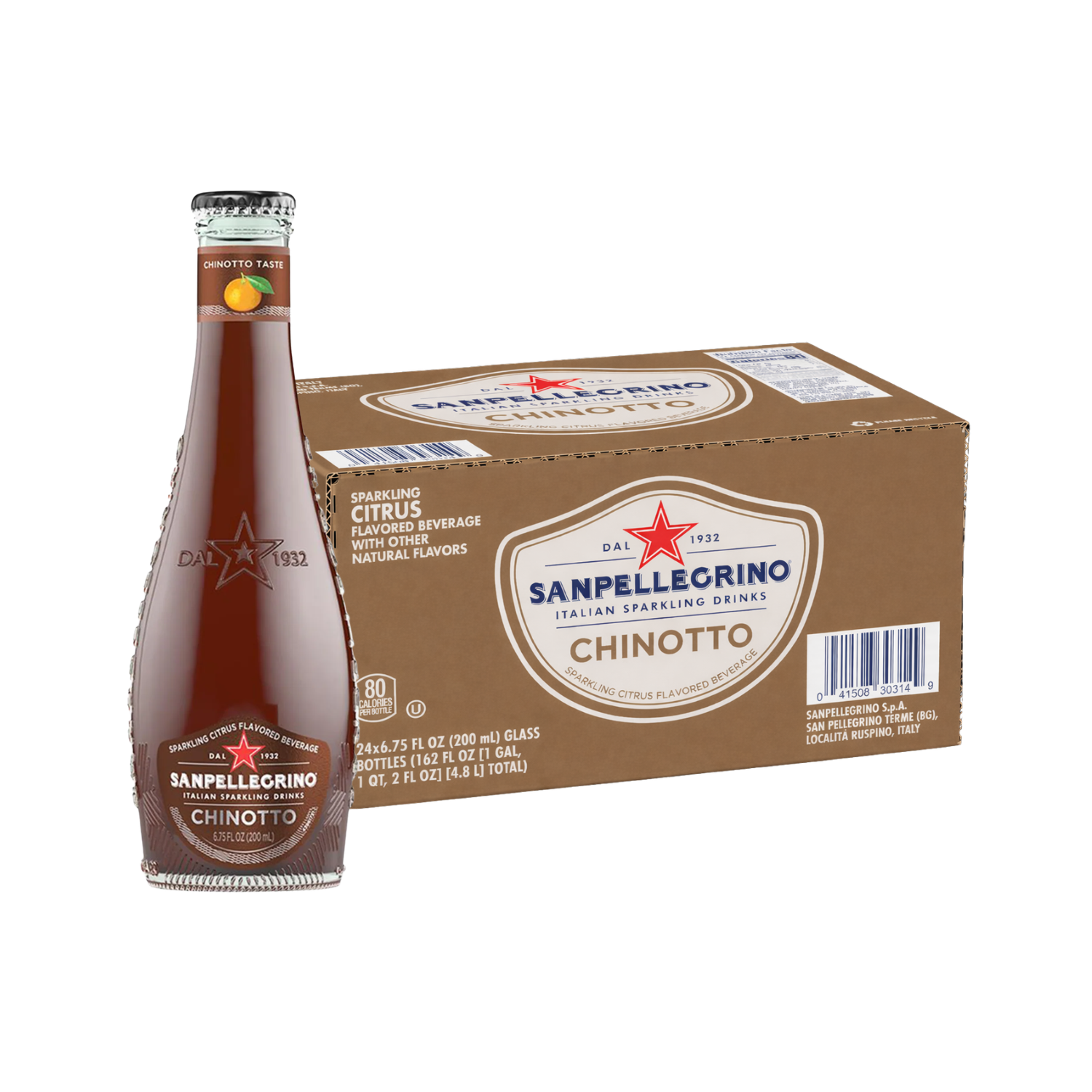 SAN PELLEGRINO Chinotto 200ML X 24 (GLASS)