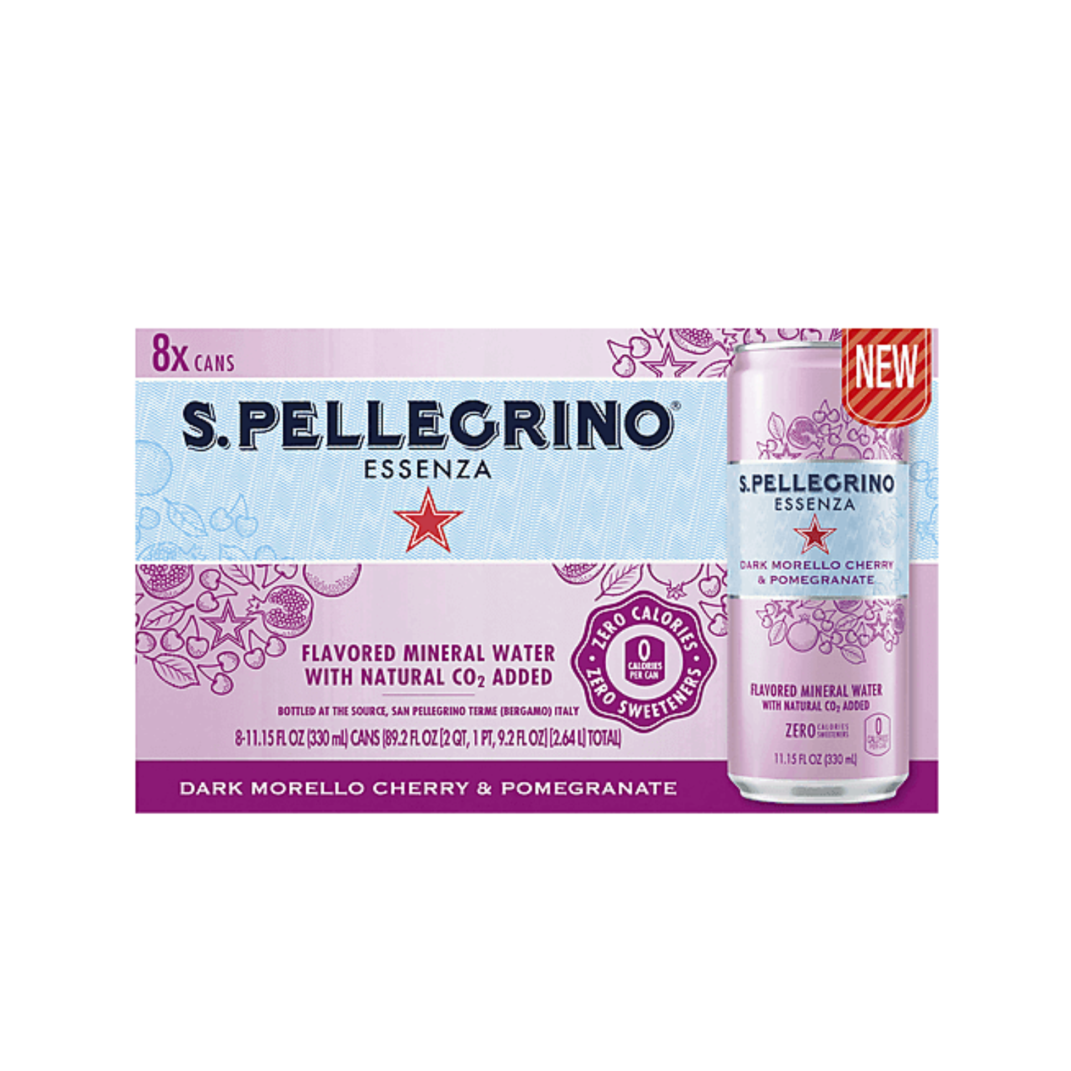[SINGLE PACK] SAN PELLEGRINO Essenza Dark Morello Cherry & Pomegranate 330ML X 8 (CAN)