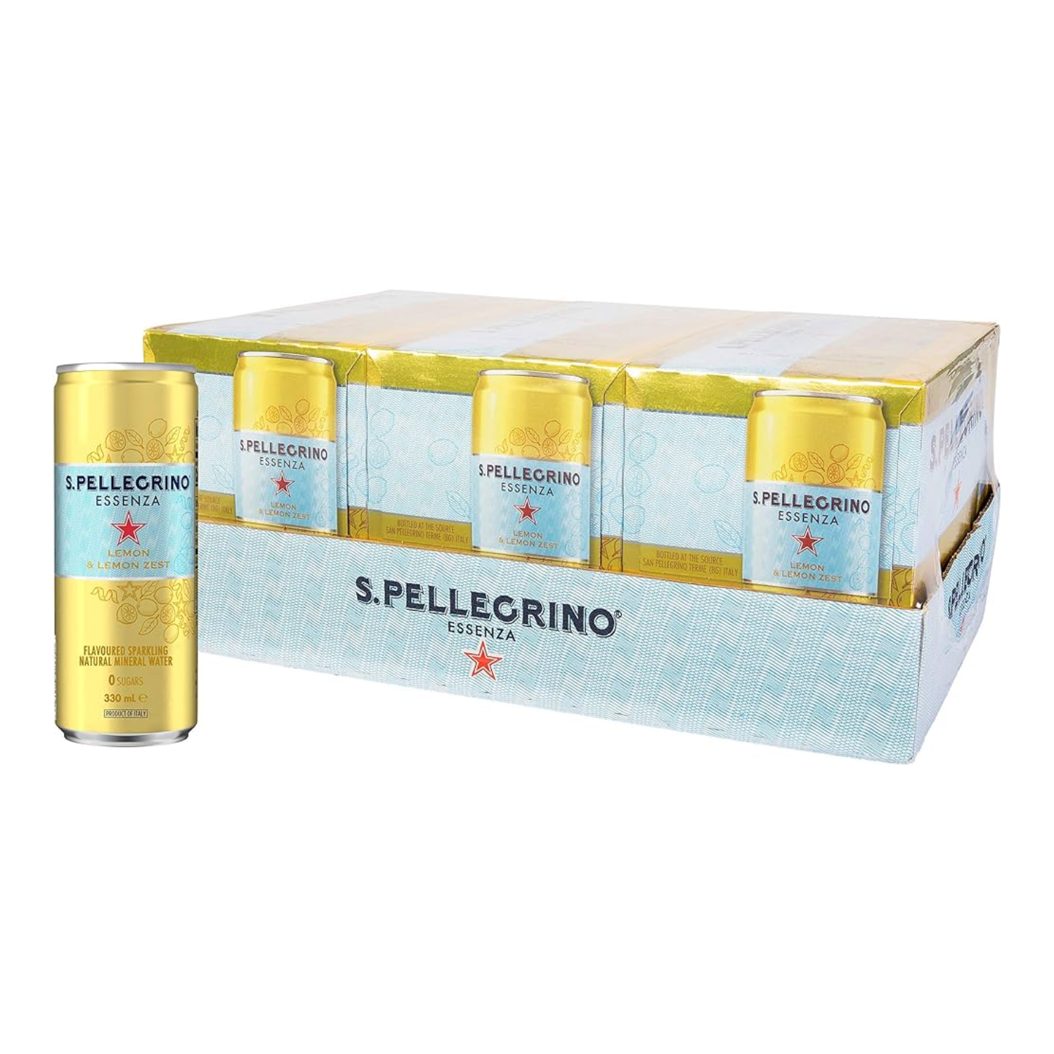 [SINGLE PACK] SAN PELLEGRINO Essenza Lemon & Lemon Zest 330ML X 6 (CAN)
