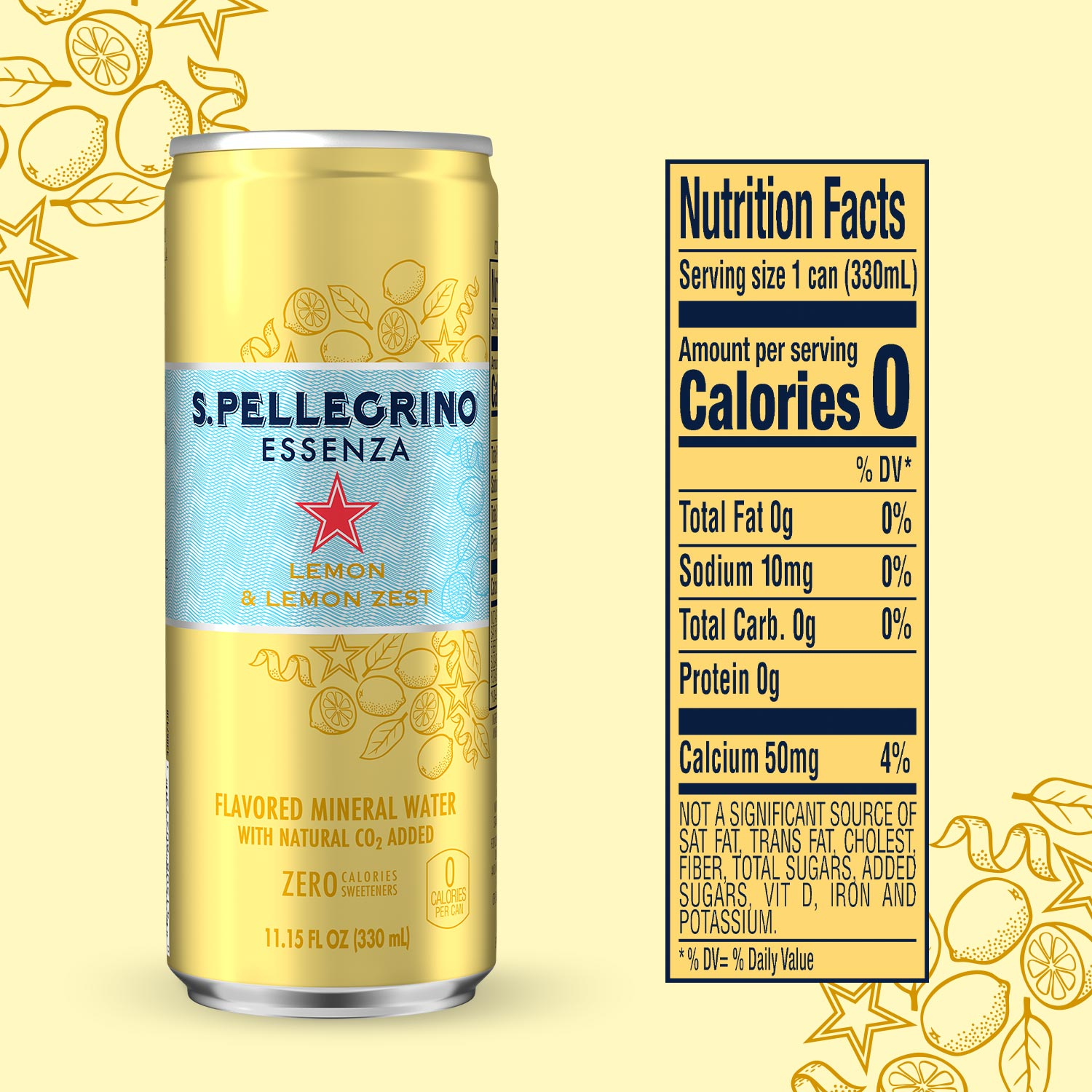 [SINGLE PACK] SAN PELLEGRINO Essenza Lemon & Lemon Zest 330ML X 6 (CAN)