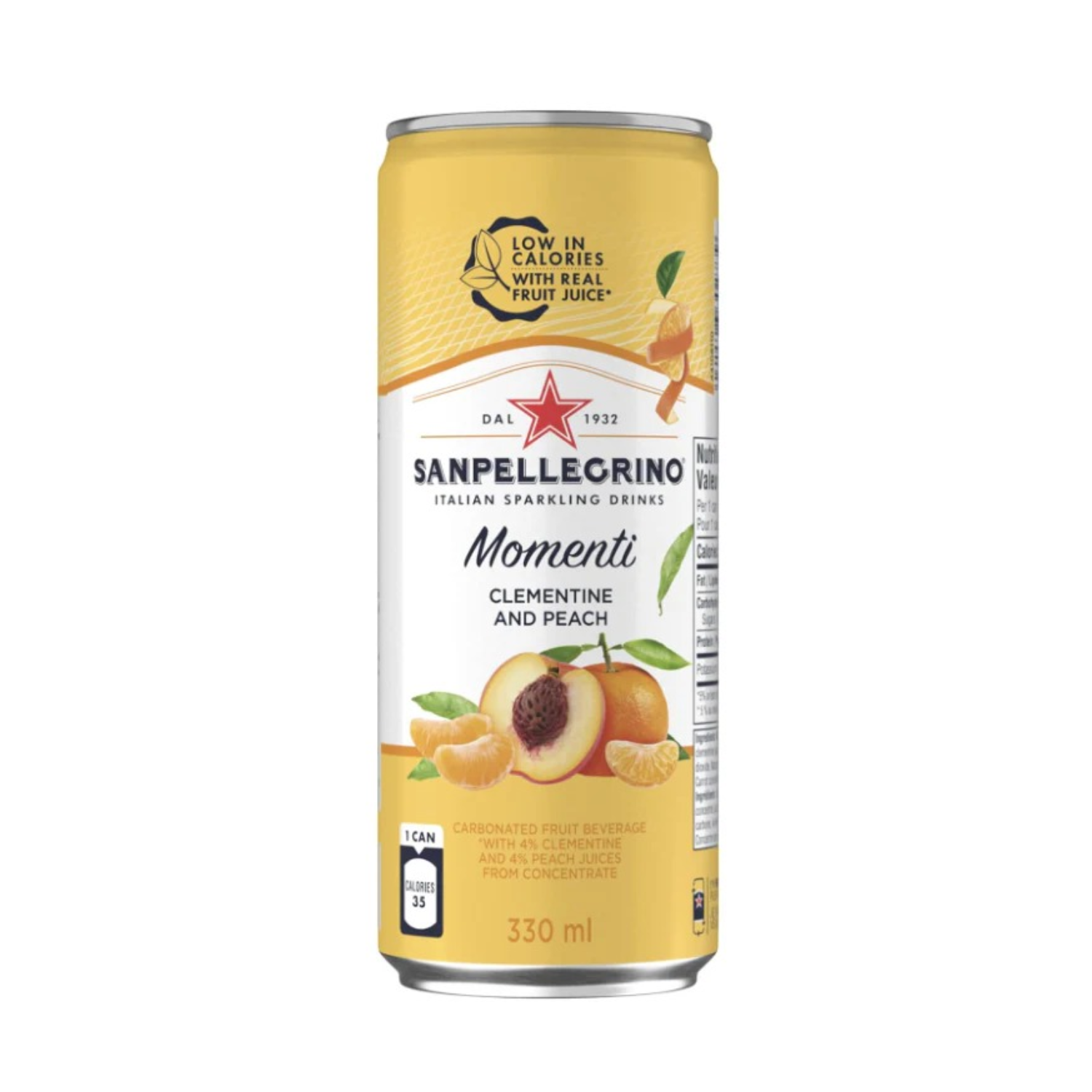 [SINGLE PACK] SAN PELLEGRINO MOMENTI CLEMENTINE & PEACH 330ML X 6 (CAN)