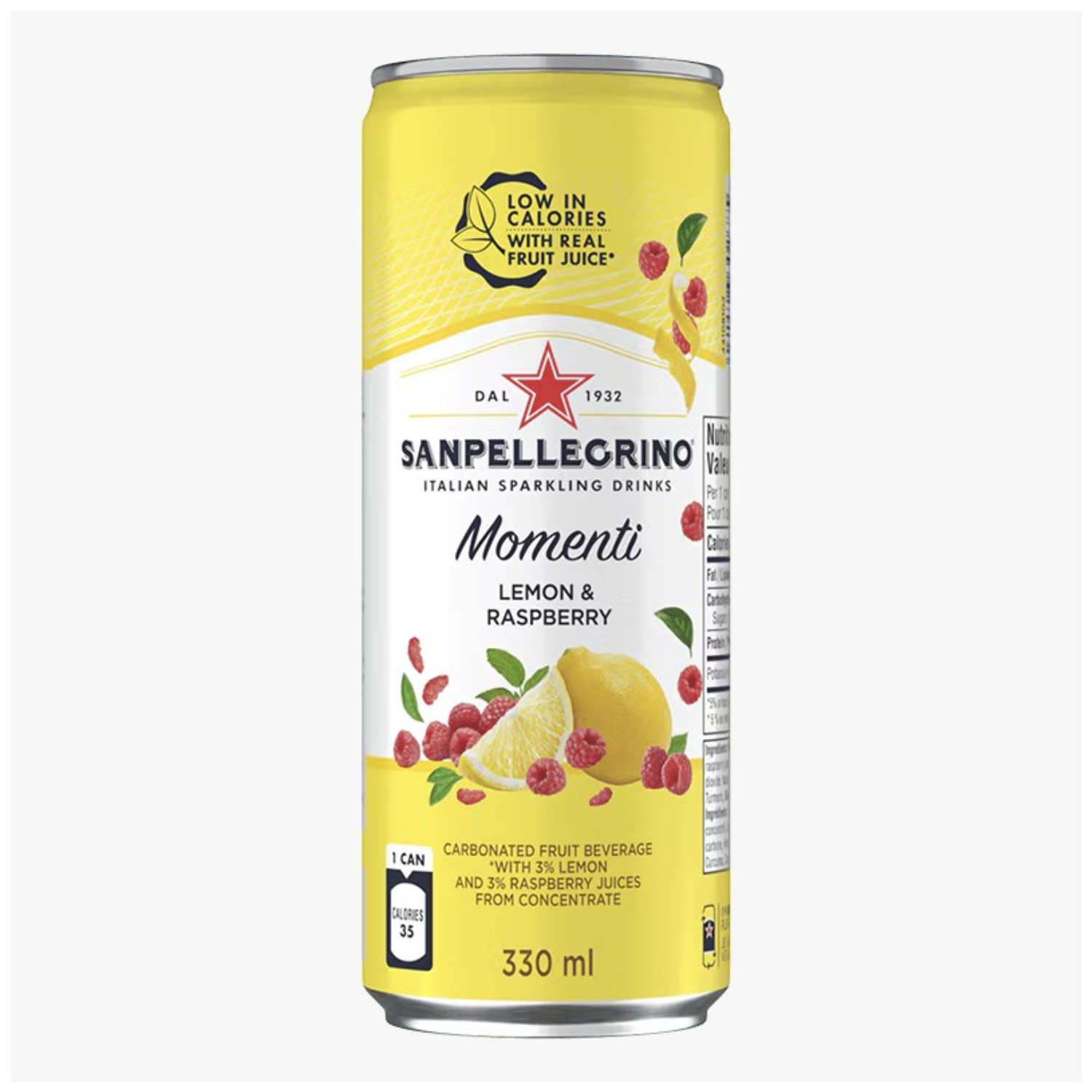 [SINGLE PACK] SAN PELLEGRINO MOMENTI LEMON & RASPBERRY 330ML X 6 (CAN)