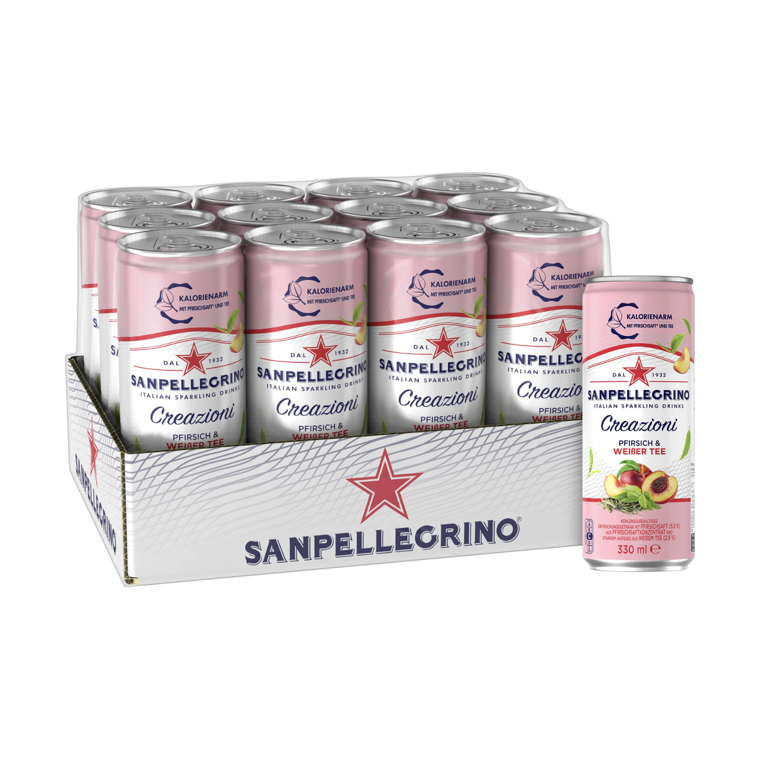 [SINGLE PACK] SAN PELLEGRINO Momenti Peach White Tea 330ML X 6 (CAN)