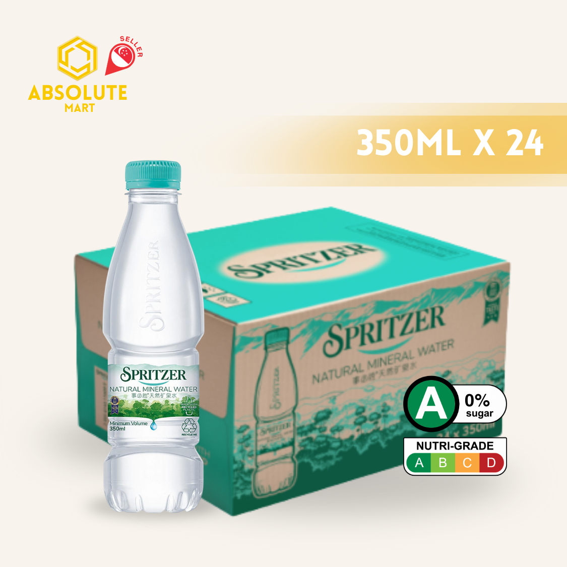 SPRITZER Natural Mineral Water 350ML X 24 (BOTTLE)