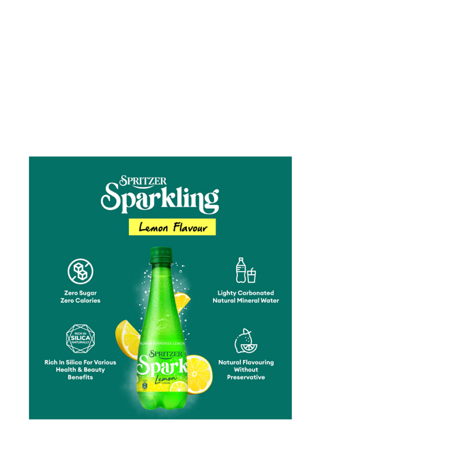 [SINGLE PACK] SPRITZER Sparkling Lemon Mineral Water 400ML X 6 (BOTTLE)