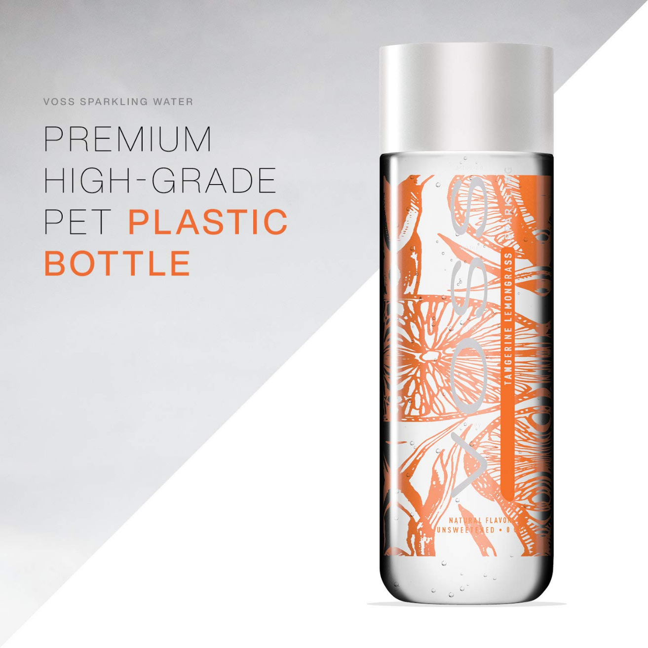 VOSS Tangerine & Lemongrass Natural Sparkling Water SUGAR FREE 375ML X 12 (GLASS)