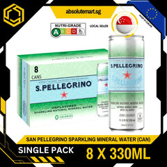 [SINGLE PACK] SAN PELLEGRINO Natural Sparkling Mineral Water 330ML X 8 (CAN)
