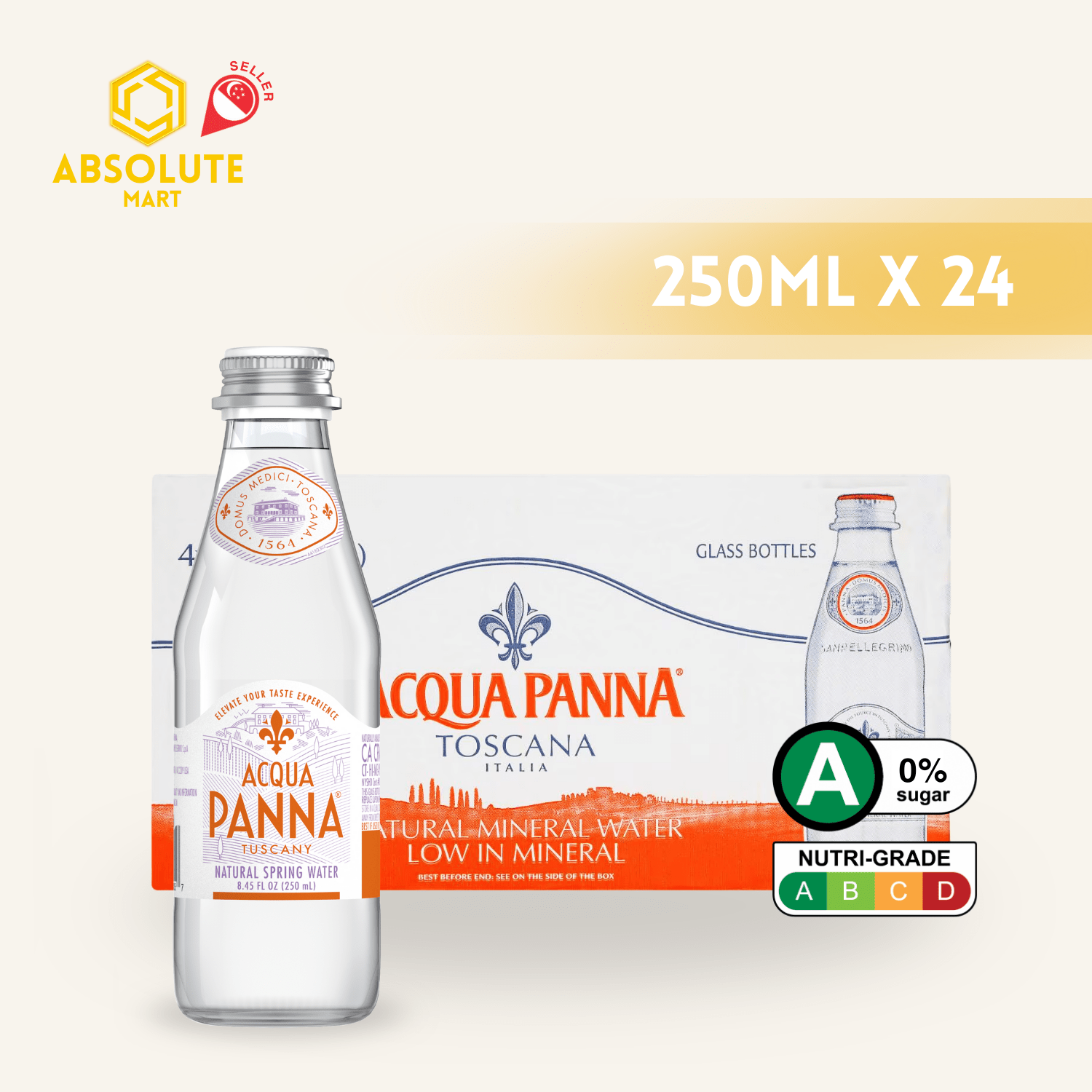 ACQUA PANNA Still Mineral Water 250ML X 24 (GLASS) - ABSOLUTE MARTACQUA PANNA Still Mineral Water 250ML X 24 (GLASS)Still Water