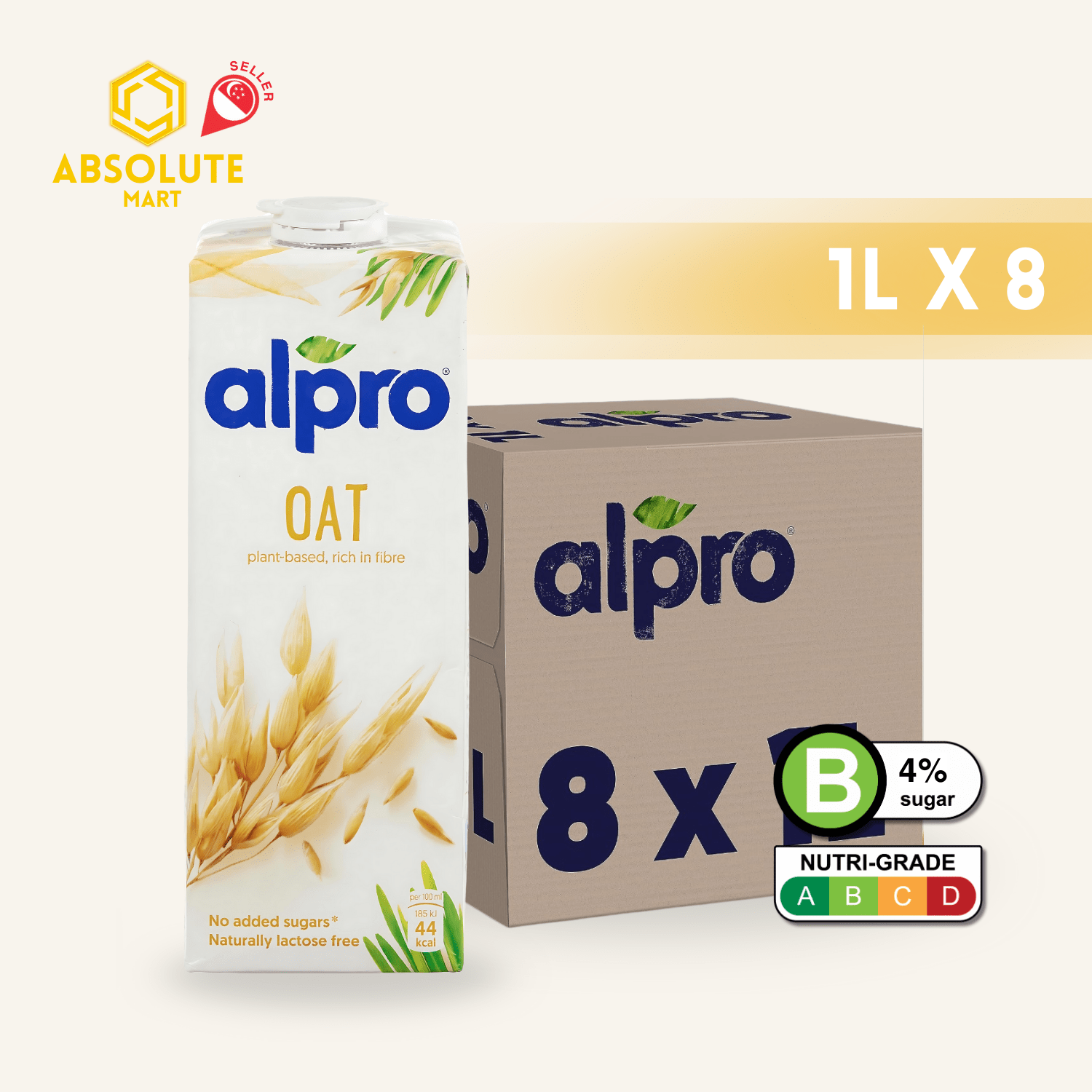 ALPRO Original Oat Milk 1L X 8 (TETRA) - ABSOLUTE MARTALPRO Original Oat Milk 1L X 8 (TETRA)Oat Milk