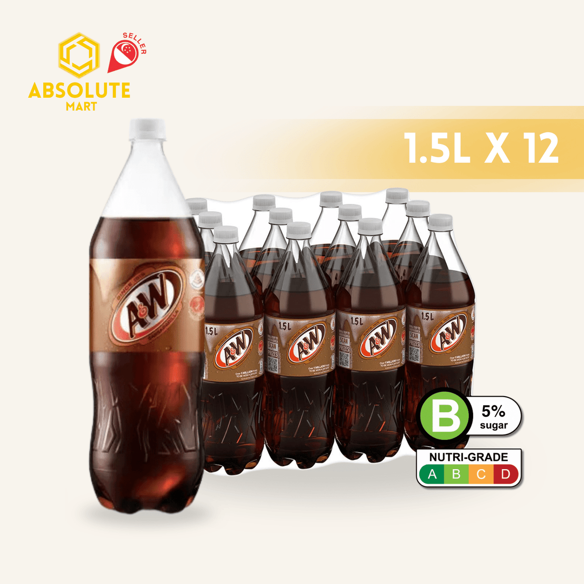 A&W Root Beer 1.5L X 12 (BOTTLE) - ABSOLUTE MARTA&W Root Beer 1.5L X 12 (BOTTLE)Cola & Classic Sodas