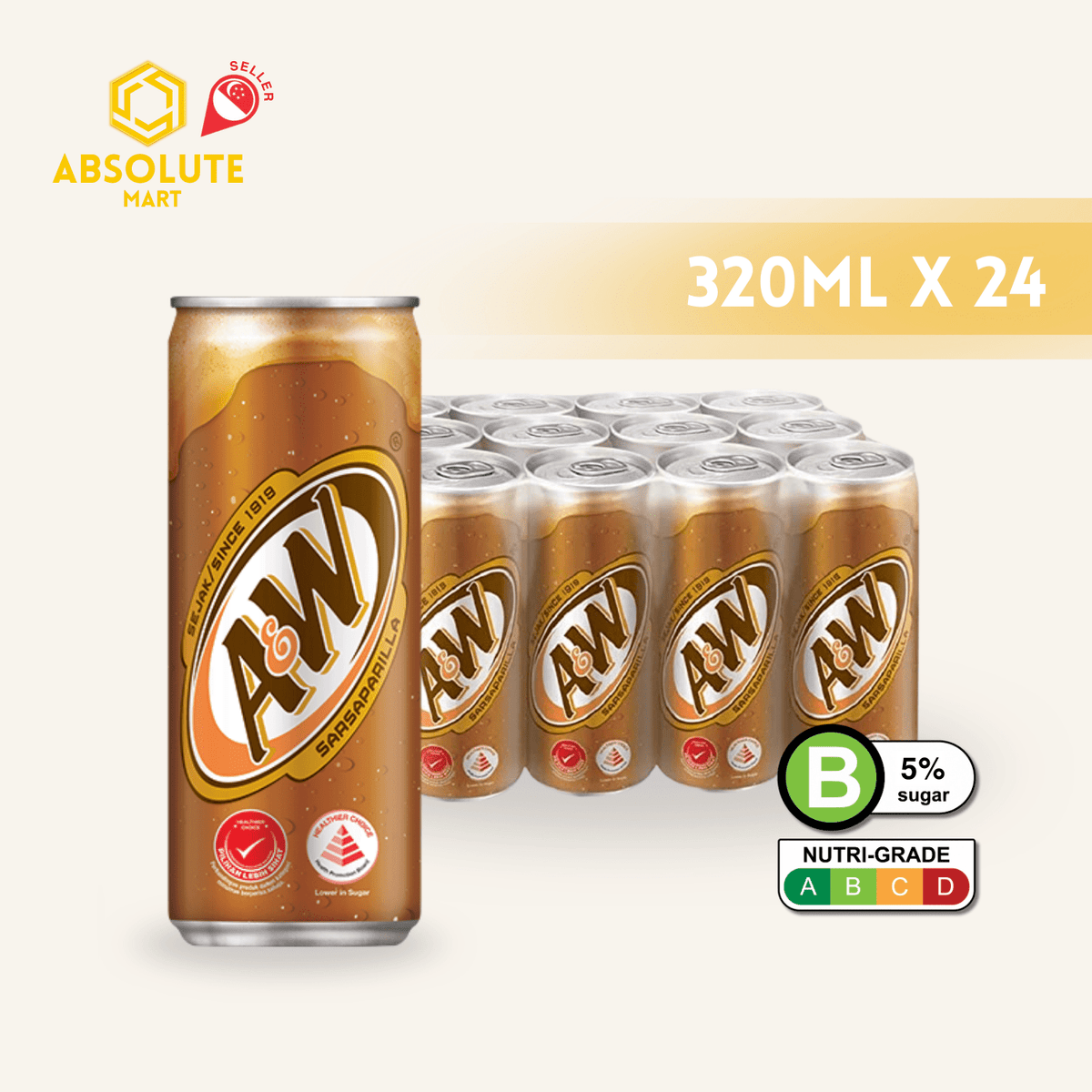 A&W Root Beer 320ML X 24 (CAN) - ABSOLUTE MARTA&W Root Beer 320ML X 24 (CAN)Cola & Classic Sodas