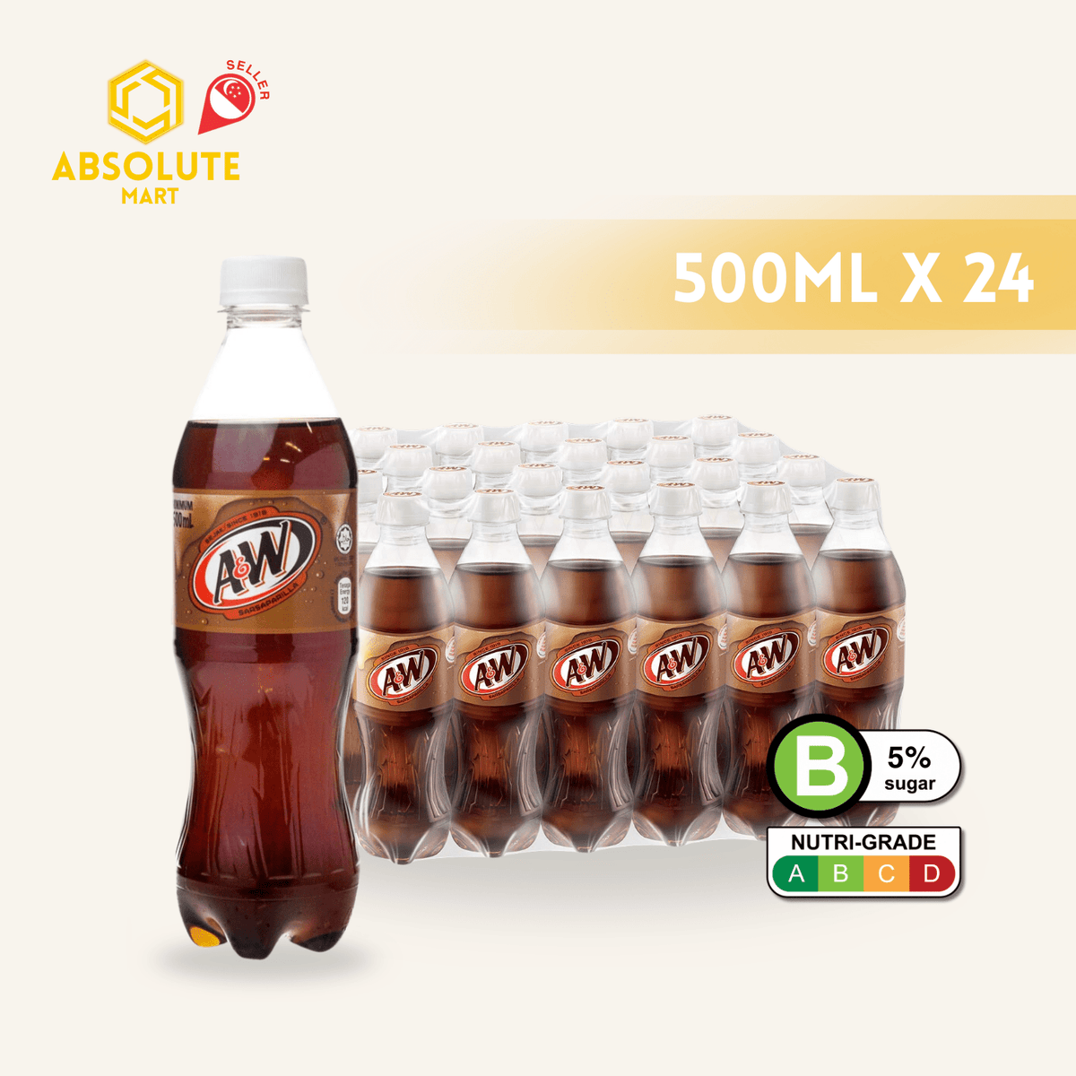 A&W Root Beer 500ML X 24 (BOTTLE) - ABSOLUTE MARTA&W Root Beer 500ML X 24 (BOTTLE)Cola & Classic Sodas