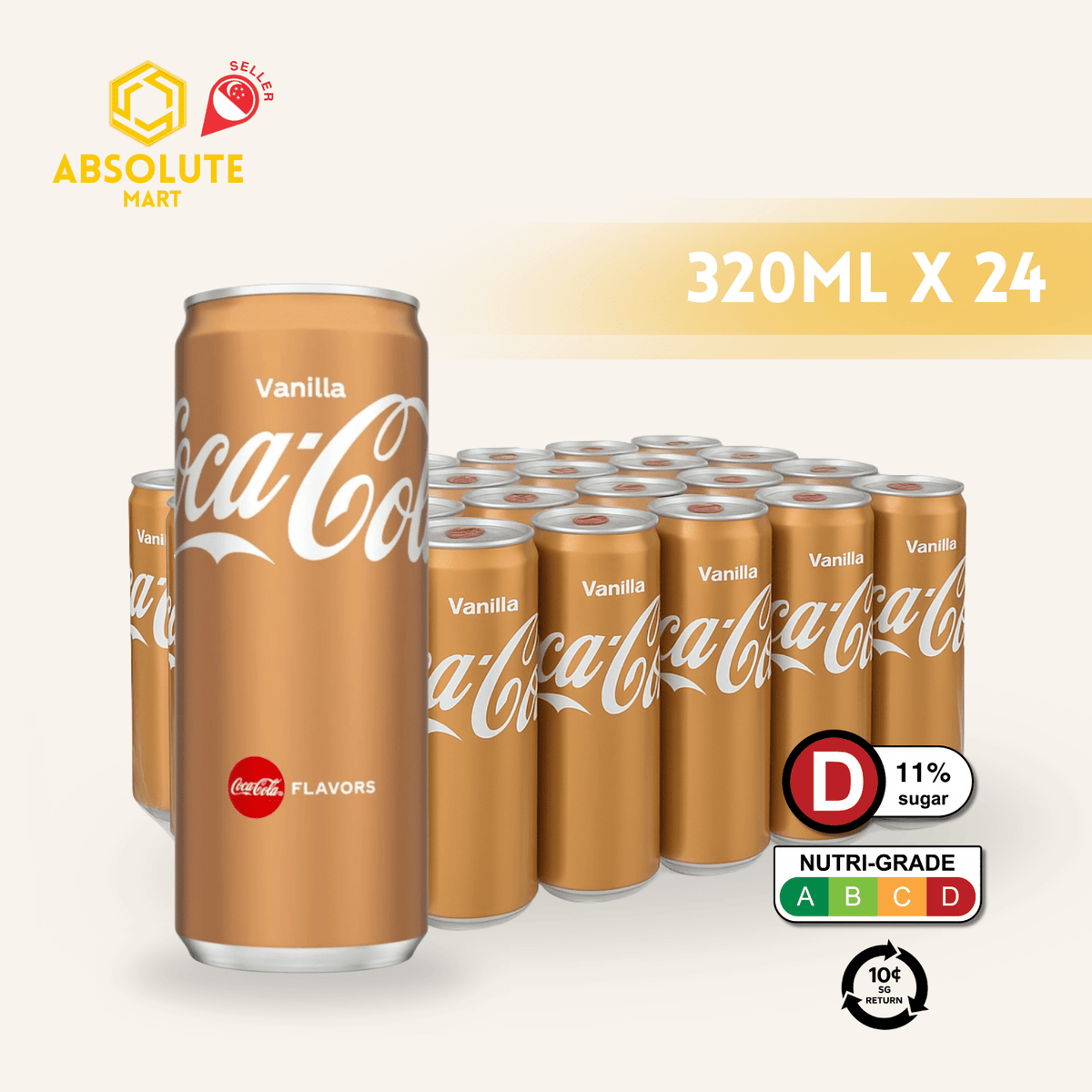 [BCRS] COKE Vanilla 320ML X 24 (CAN) - ABSOLUTE MART[BCRS] COKE Vanilla 320ML X 24 (CAN)Cola & Classic Sodas