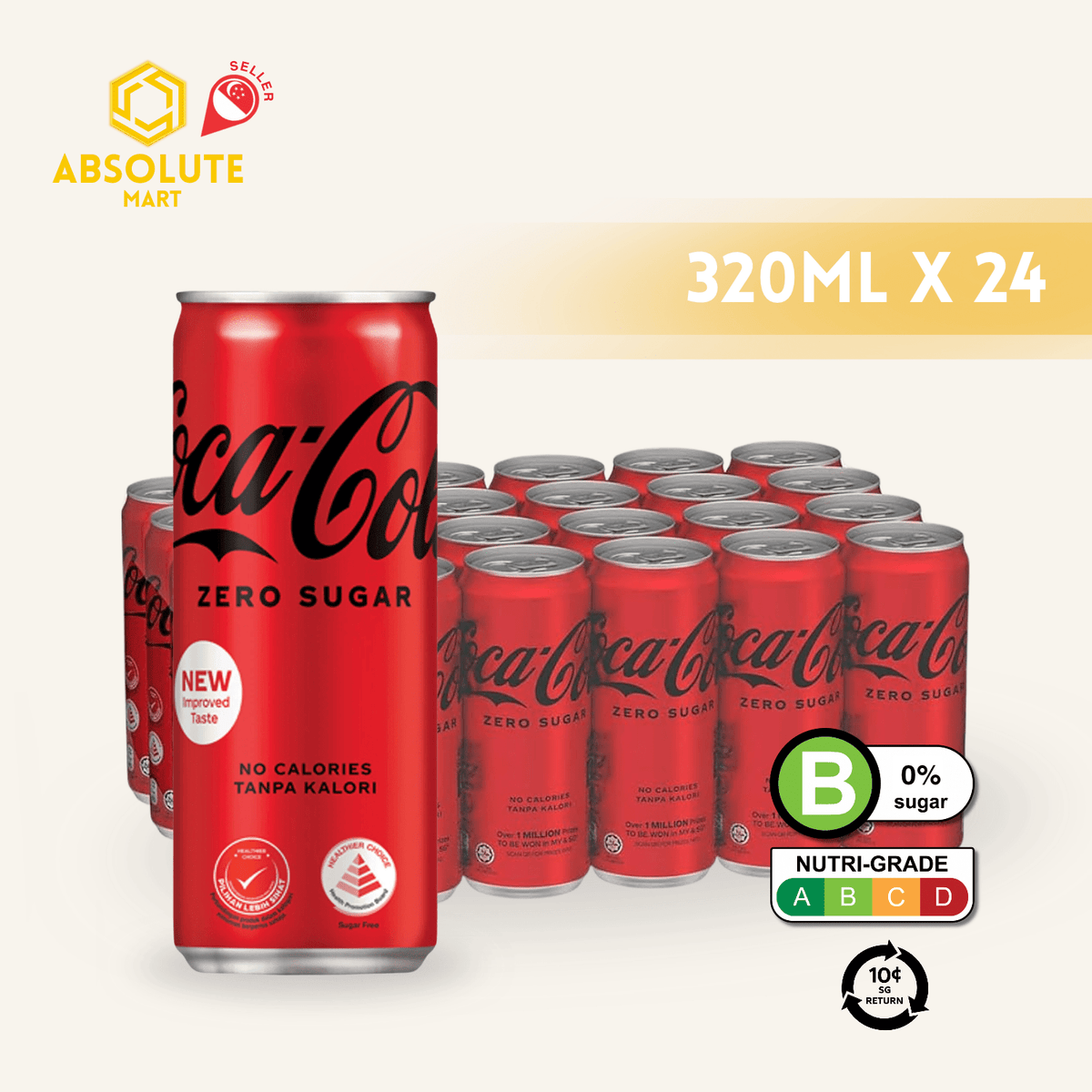 [BCRS] COKE Zero 320ML X 24 (CAN) - ABSOLUTE MART[BCRS] COKE Zero 320ML X 24 (CAN)Cola & Classic Sodas