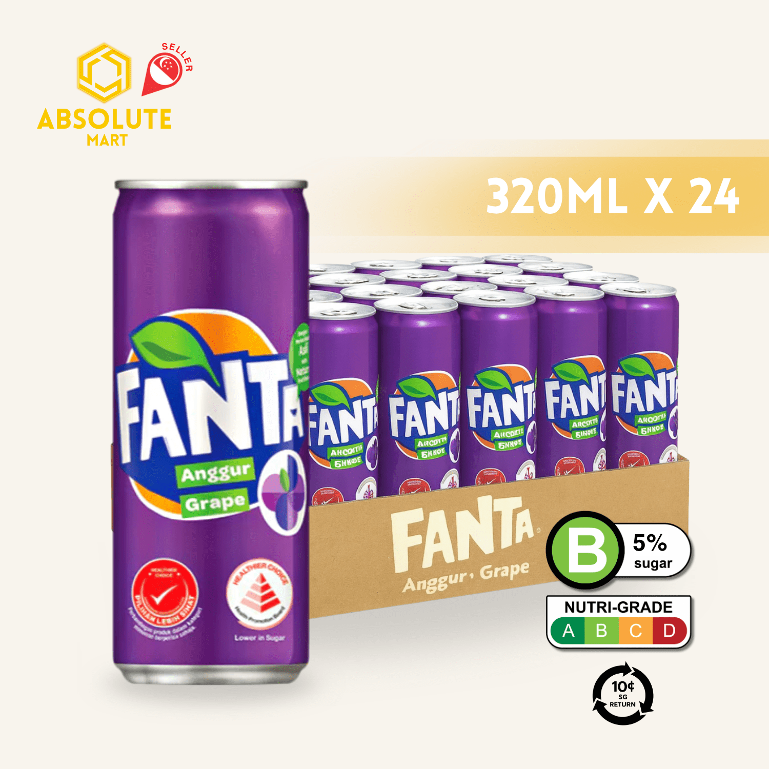 [BCRS] FANTA Grape 320ML X 24 (CAN) - ABSOLUTE MART[BCRS] FANTA Grape 320ML X 24 (CAN)Cola & Classic Sodas