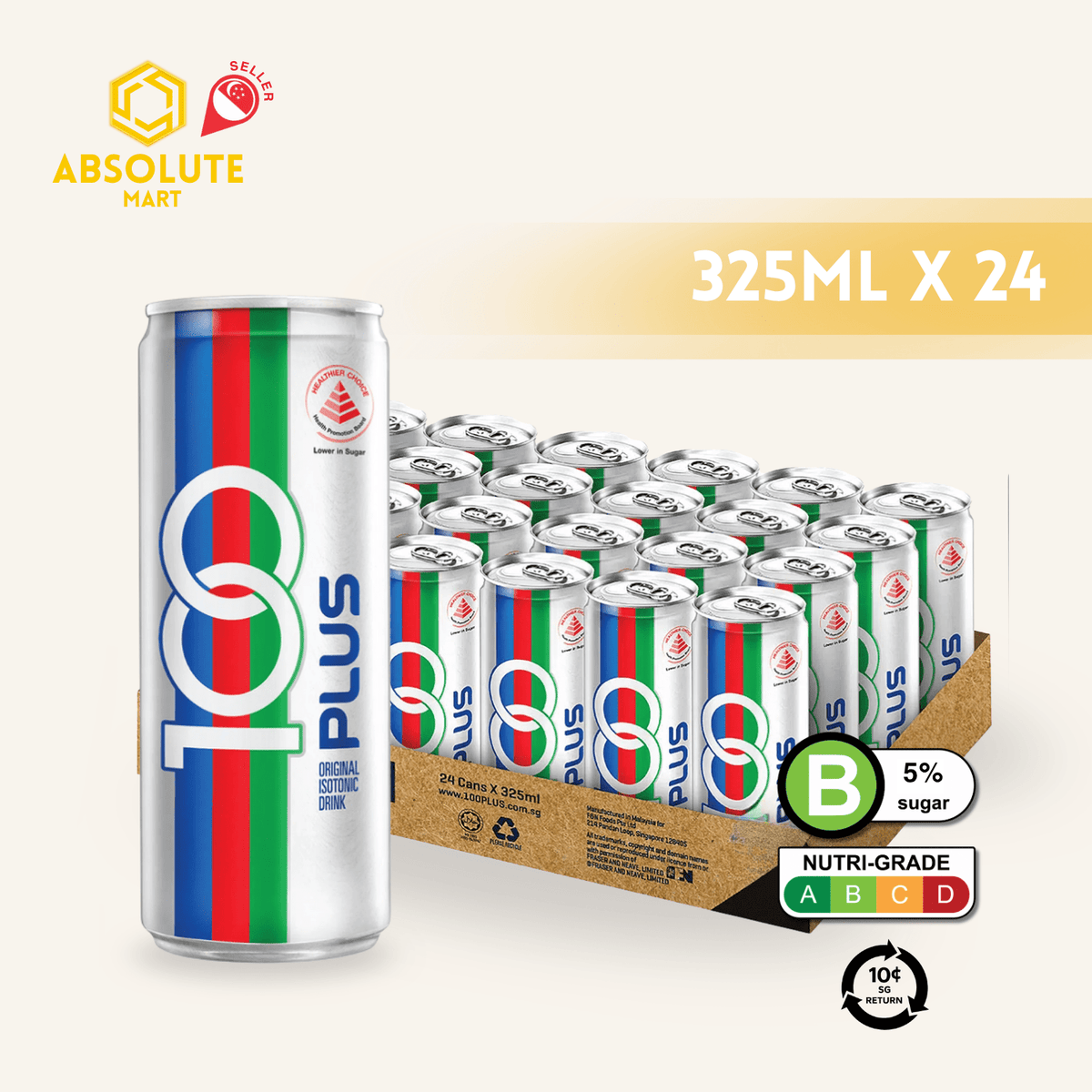 [BCRS] F&N 100 Plus 325ML X 24 (CAN) - ABSOLUTE MART[BCRS] F&N 100 Plus 325ML X 24 (CAN)Isotonic Drinks