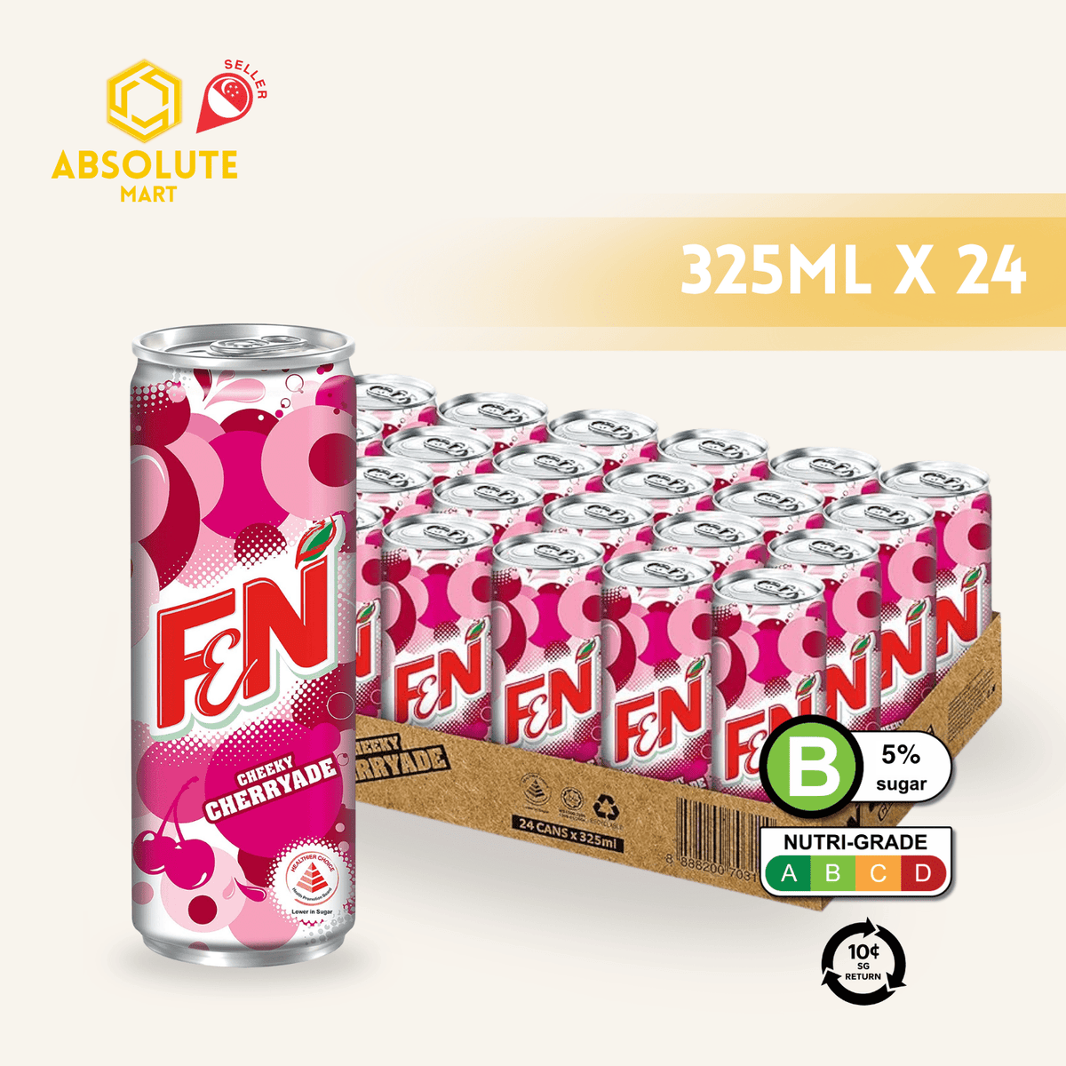 [BCRS] F&N Cherryade 325ML X24 (CAN) - ABSOLUTE MART[BCRS] F&N Cherryade 325ML X24 (CAN)Cola & Classic Sodas