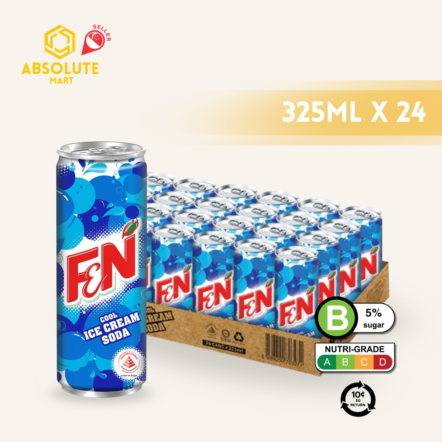 [BCRS] F&N Ice Cream Soda 325ML X 24 (CAN) - ABSOLUTE MART[BCRS] F&N Ice Cream Soda 325ML X 24 (CAN)Cola & Classic Sodas