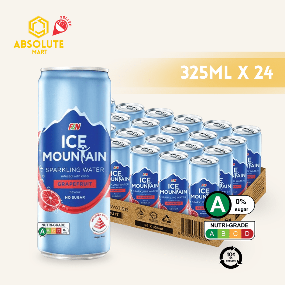 [BCRS] F&N Ice Mountain Sparkling Water Pink Grapefruit 325ML X 24 (CAN) - ABSOLUTE MART[BCRS] F&N Ice Mountain Sparkling Water Pink Grapefruit 325ML X 24 (CAN)Sparkling Water