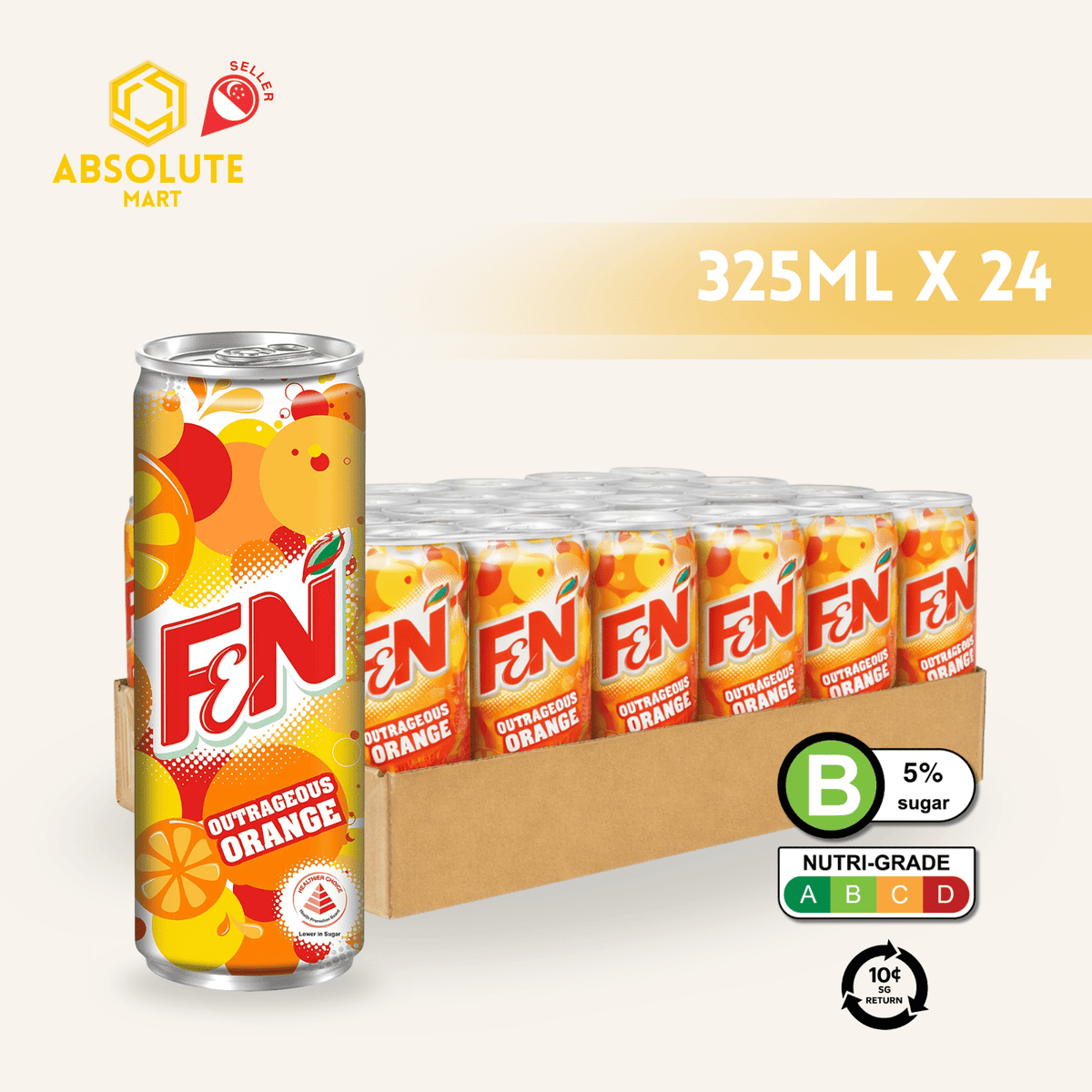 [BCRS] F&N Orange 325ML X 24 (CAN) - ABSOLUTE MART[BCRS] F&N Orange 325ML X 24 (CAN)Cola & Classic Sodas