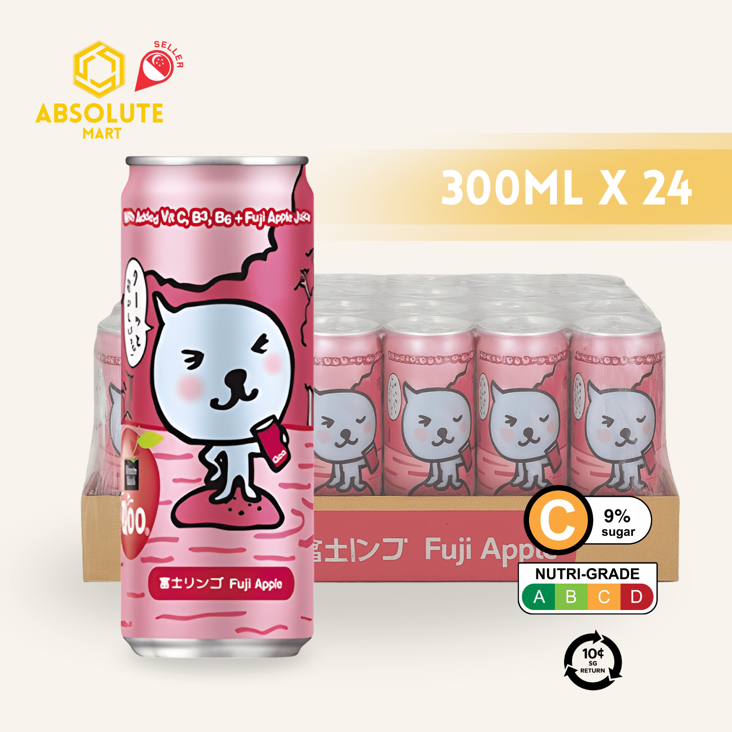[BCRS] MINUTE MAID Qoo Fuji Apple 300ML X 24 (CAN) - ABSOLUTE MART[BCRS] MINUTE MAID Qoo Fuji Apple 300ML X 24 (CAN)Fruit Drinks