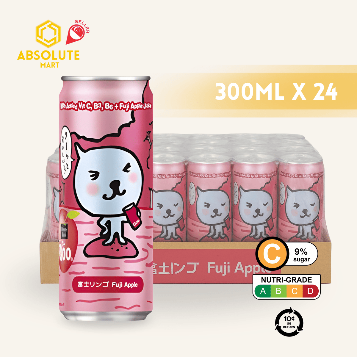 [BCRS] MINUTE MAID Qoo Fuji Apple 300ML X 24 (CAN) - ABSOLUTE MART[BCRS] MINUTE MAID Qoo Fuji Apple 300ML X 24 (CAN)Fruit Drinks