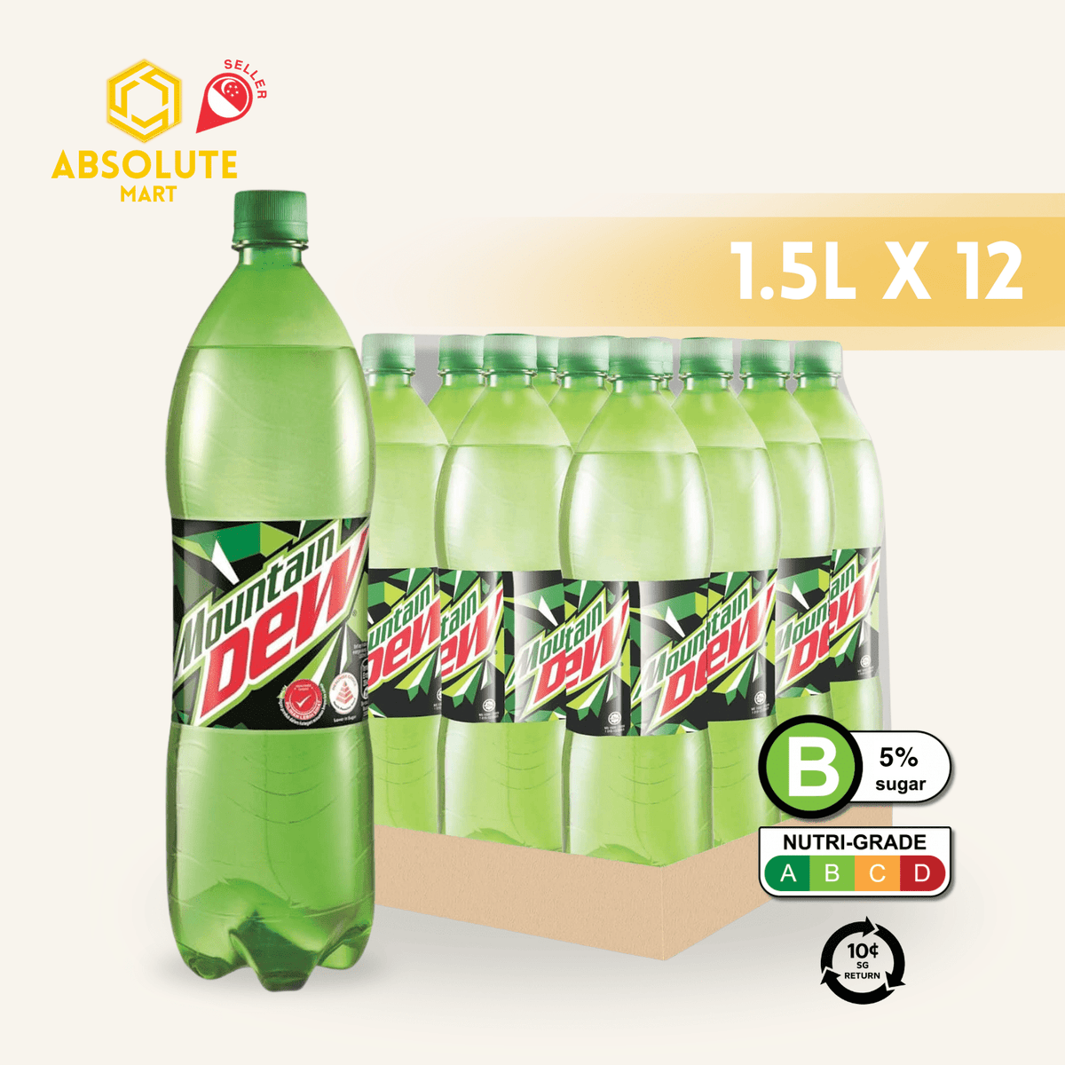 [BCRS] MOUNTAIN DEW 1.5L X 12 (BOTTLE) - ABSOLUTE MART[BCRS] MOUNTAIN DEW 1.5L X 12 (BOTTLE)Cola & Classic Sodas