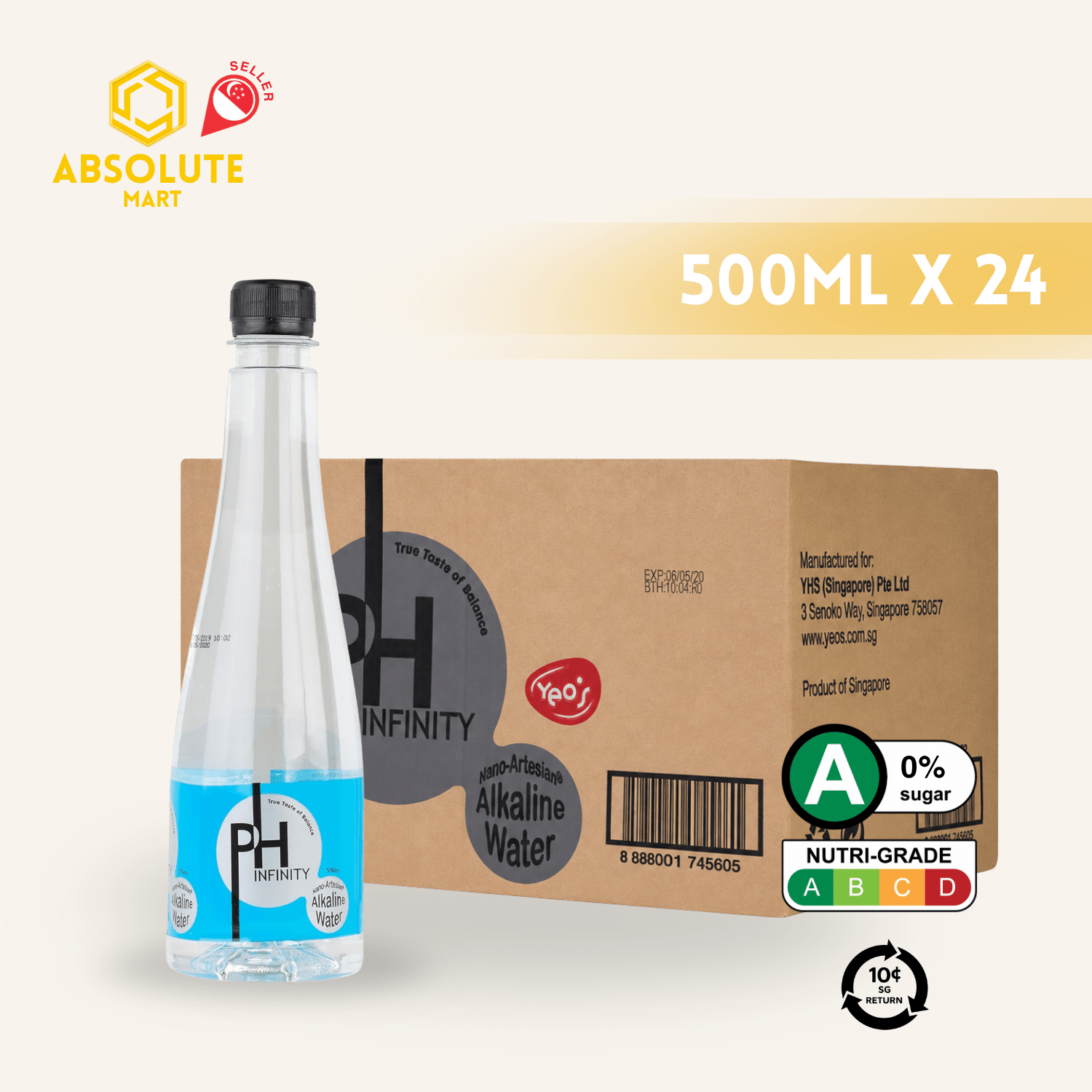 [BCRS] PH INFINITY Alkaline Water 500ML X 24 (BOTTLE) - ABSOLUTE MART[BCRS] PH INFINITY Alkaline Water 500ML X 24 (BOTTLE)Flavoured & Milk Tea