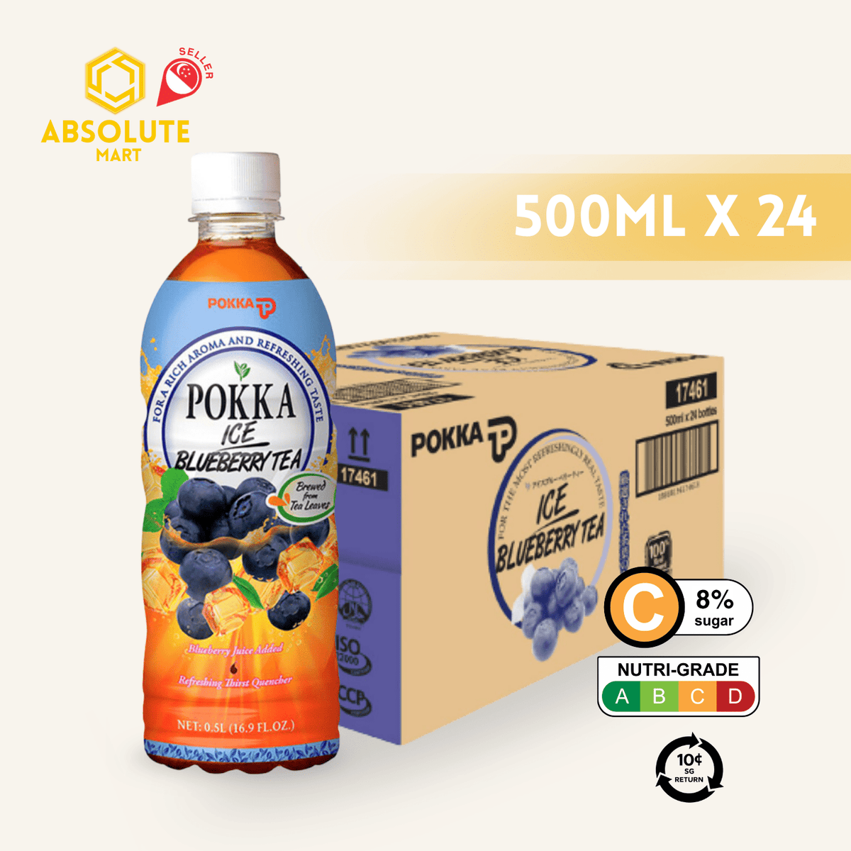 [BCRS] POKKA Blueberry Tea 500ML X 24 (BOTTLE) - ABSOLUTE MART[BCRS] POKKA Blueberry Tea 500ML X 24 (BOTTLE)Flavoured & Milk Tea