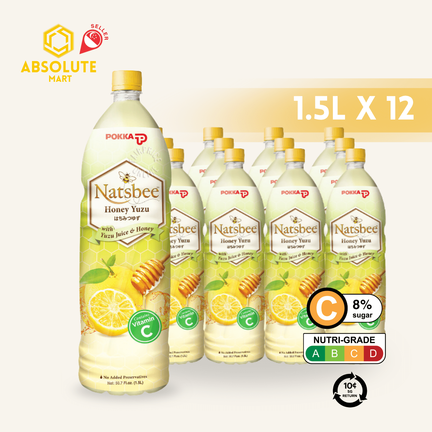 [BCRS] POKKA Honey Yuzu 1.5L X 12 (BOTTLE) - ABSOLUTE MART[BCRS] POKKA Honey Yuzu 1.5L X 12 (BOTTLE)Fruit Drinks
