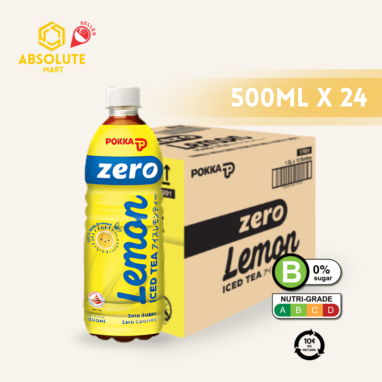 [BCRS] POKKA Ice Lemon Tea Zero 500ML X 24 (BOTTLE) - ABSOLUTE MART[BCRS] POKKA Ice Lemon Tea Zero 500ML X 24 (BOTTLE)Flavoured & Milk Tea