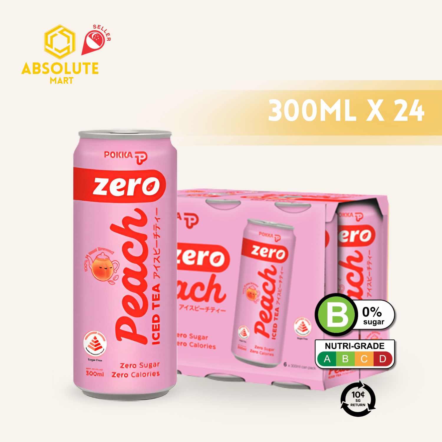 [BCRS] POKKA Ice Peach Tea ZERO 300ML X 24 (CAN) - ABSOLUTE MART[BCRS] POKKA Ice Peach Tea ZERO 300ML X 24 (CAN)Flavoured & Milk Tea