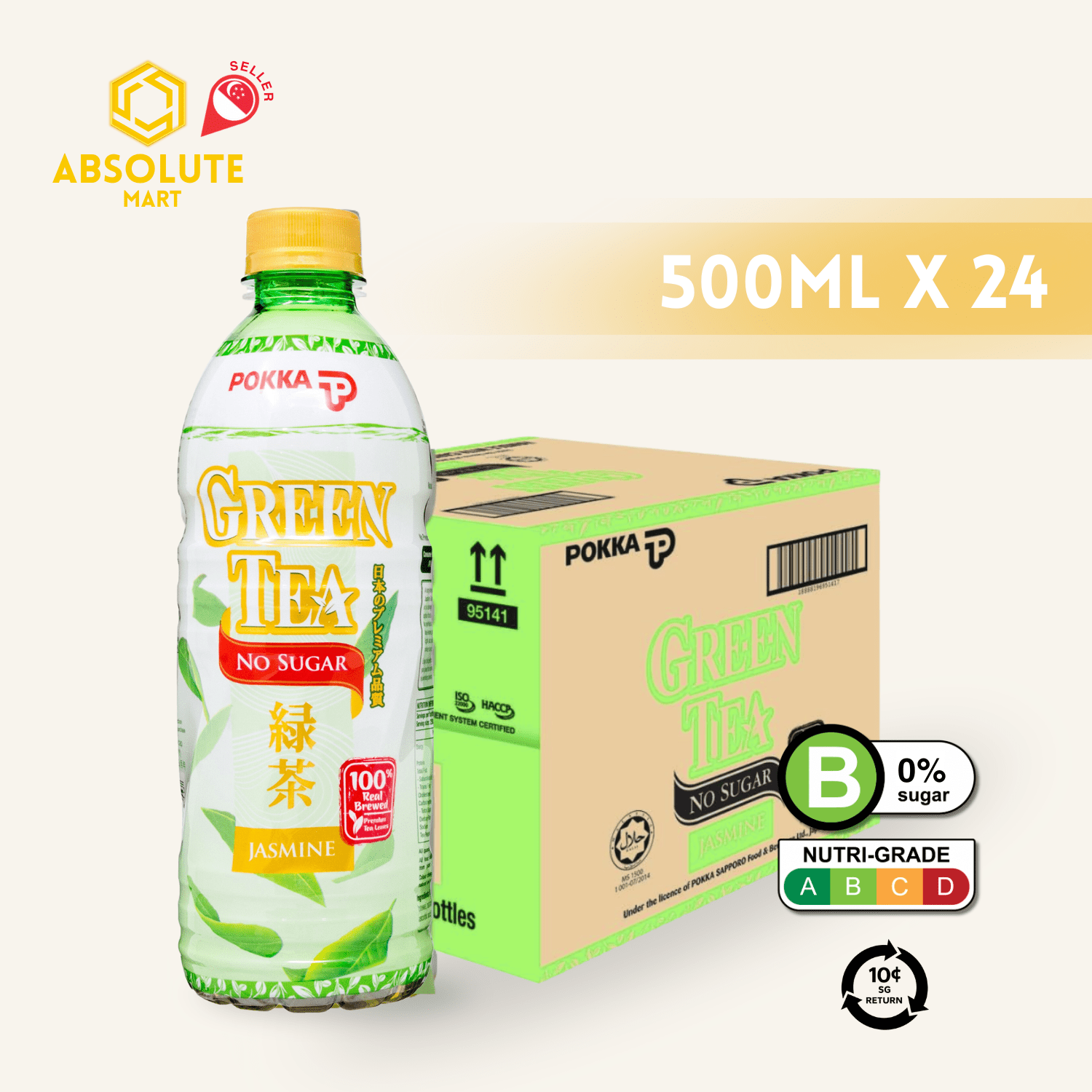 [BCRS] POKKA Jasmine Green Tea - No Sugar 500ML X 24 (BOTTLE) - ABSOLUTE MART[BCRS] POKKA Jasmine Green Tea - No Sugar 500ML X 24 (BOTTLE)Flavoured & Milk Tea