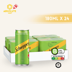 [BCRS] SCHWEPPES Mini Manao Lime Soda 180ML X 24 (CAN) - ABSOLUTE MART[BCRS] SCHWEPPES Mini Manao Lime Soda 180ML X 24 (CAN)Cola & Classic Sodas