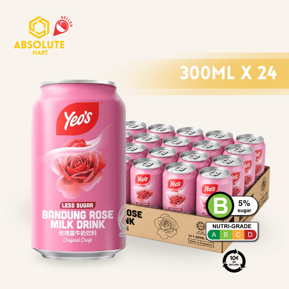 [BCRS] YEO'S Bandung Rose Milk 300ML X 24 (CAN) - ABSOLUTE MART[BCRS] YEO'S Bandung Rose Milk 300ML X 24 (CAN)Flavoured & Milk Tea