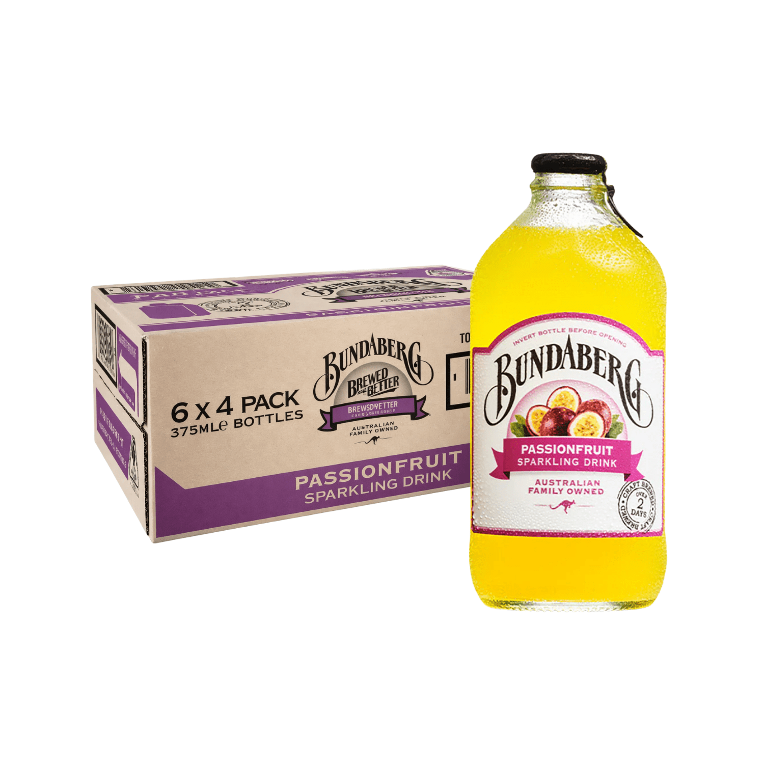 BUNDABERG Passionfruit 375ML X 24 (GLASS) - ABSOLUTE MARTBUNDABERG Passionfruit 375ML X 24 (GLASS)