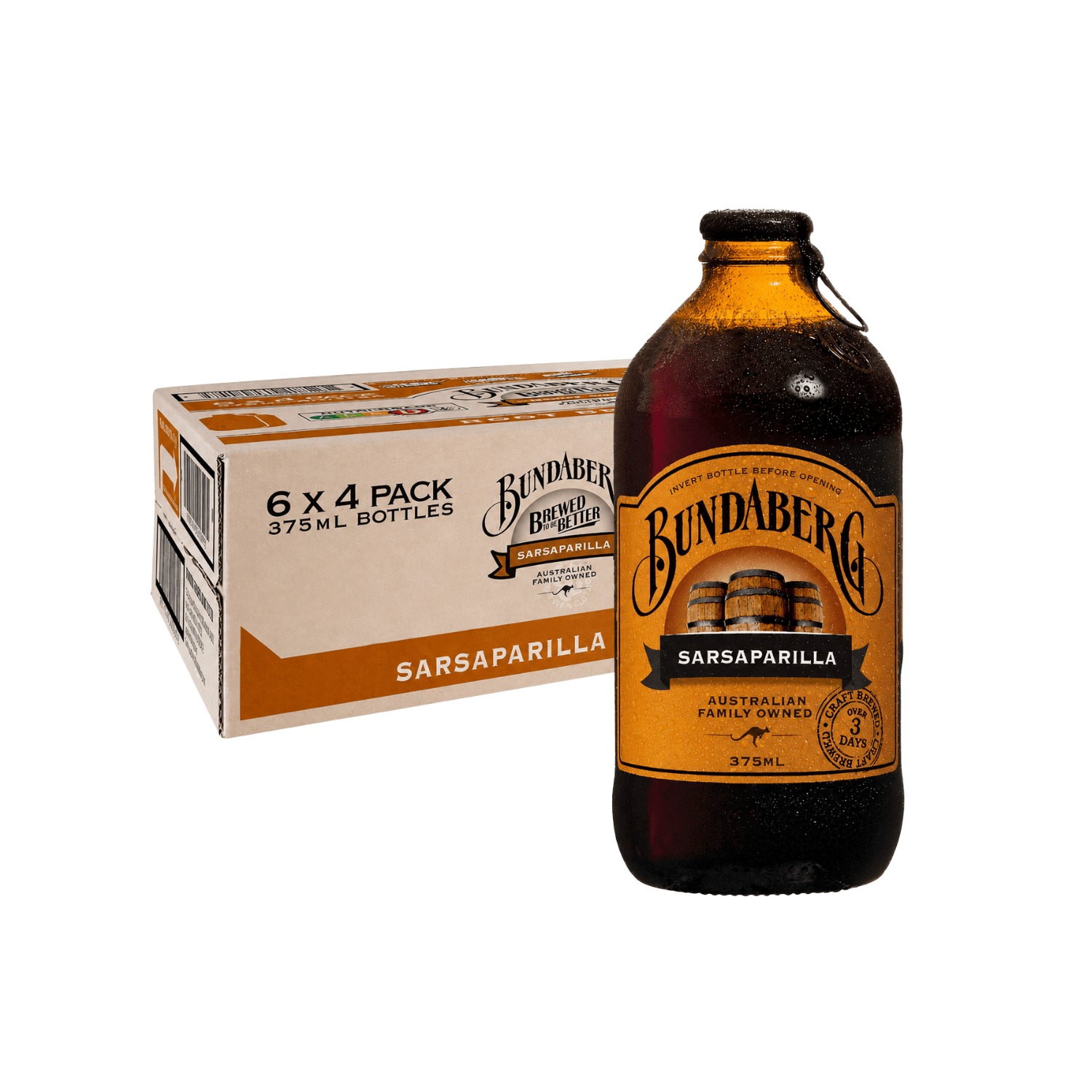 BUNDABERG Root Beer (Sarsaparilla) 375ML X 24 (GLASS) - ABSOLUTE MARTBUNDABERG Root Beer (Sarsaparilla) 375ML X 24 (GLASS)Cola & Classic Sodas