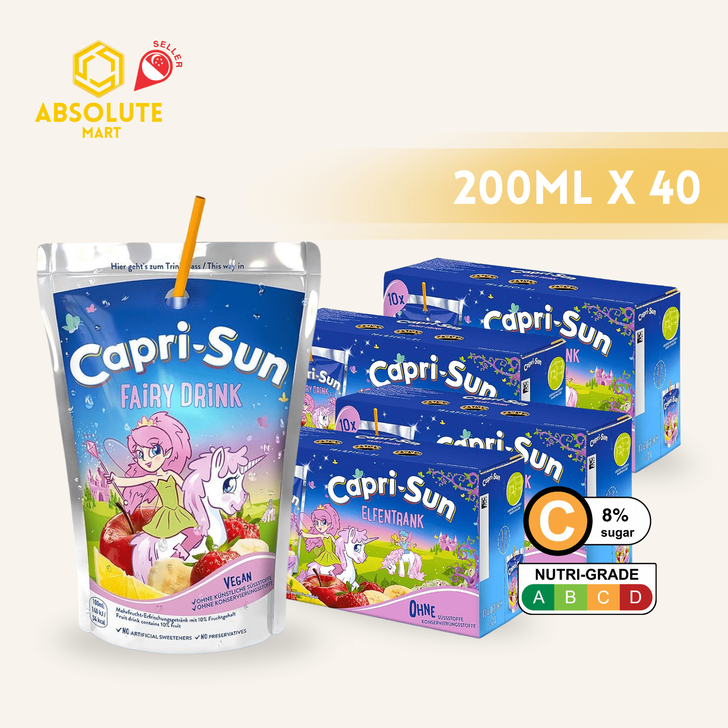 [BUNDLE PACK] CAPRISUN Fairy Drink 200ML X 10 X 4 (TETRA) - ABSOLUTE MART[BUNDLE PACK] CAPRISUN Fairy Drink 200ML X 10 X 4 (TETRA)Fruit Drinks