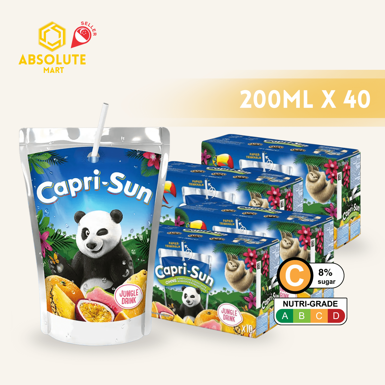 [BUNDLE PACK] CAPRISUN Jungle Drink 200ML X 10 X 4 (TETRA) - EXPIRES 31/12/2025 - ABSOLUTE MART[BUNDLE PACK] CAPRISUN Jungle Drink 200ML X 10 X 4 (TETRA) - EXPIRES 31/12/2025Fruit Drinks